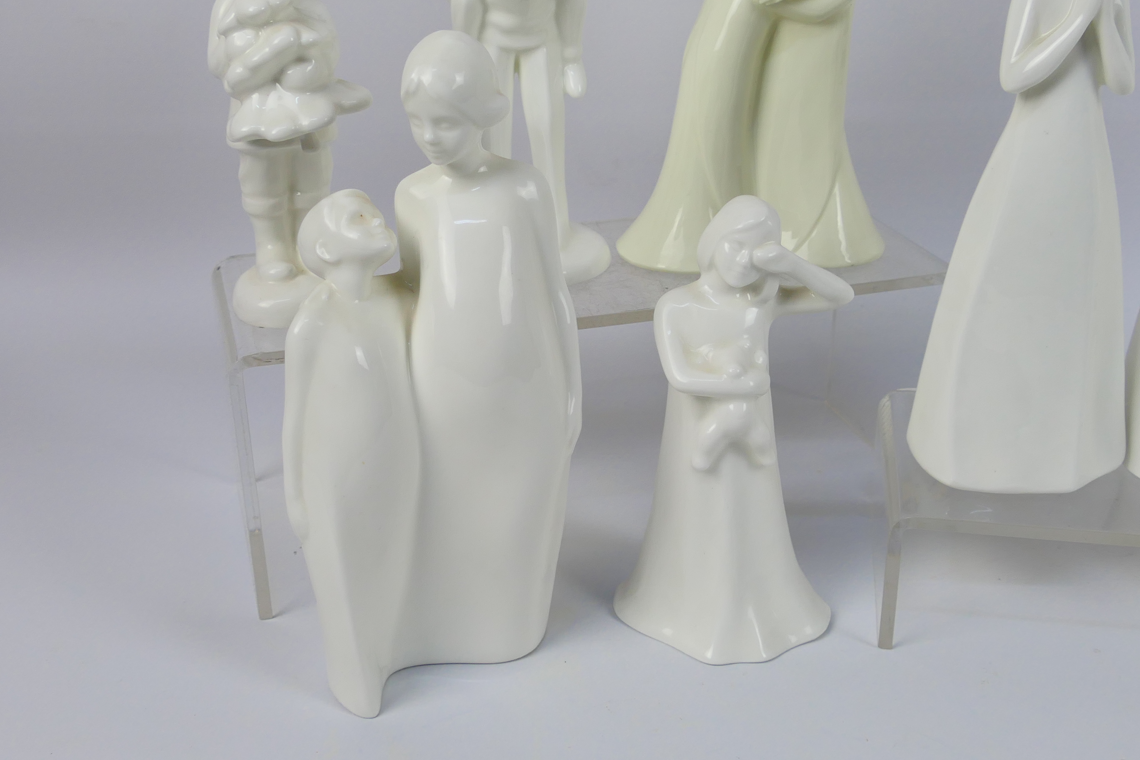 Eight white glaze figures / groups by Coalport, Royal Worcester and Royal Doulton Images, - Image 4 of 7