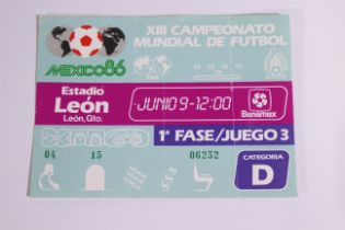 World Cup Football Ticket, Mexico 86 Hun