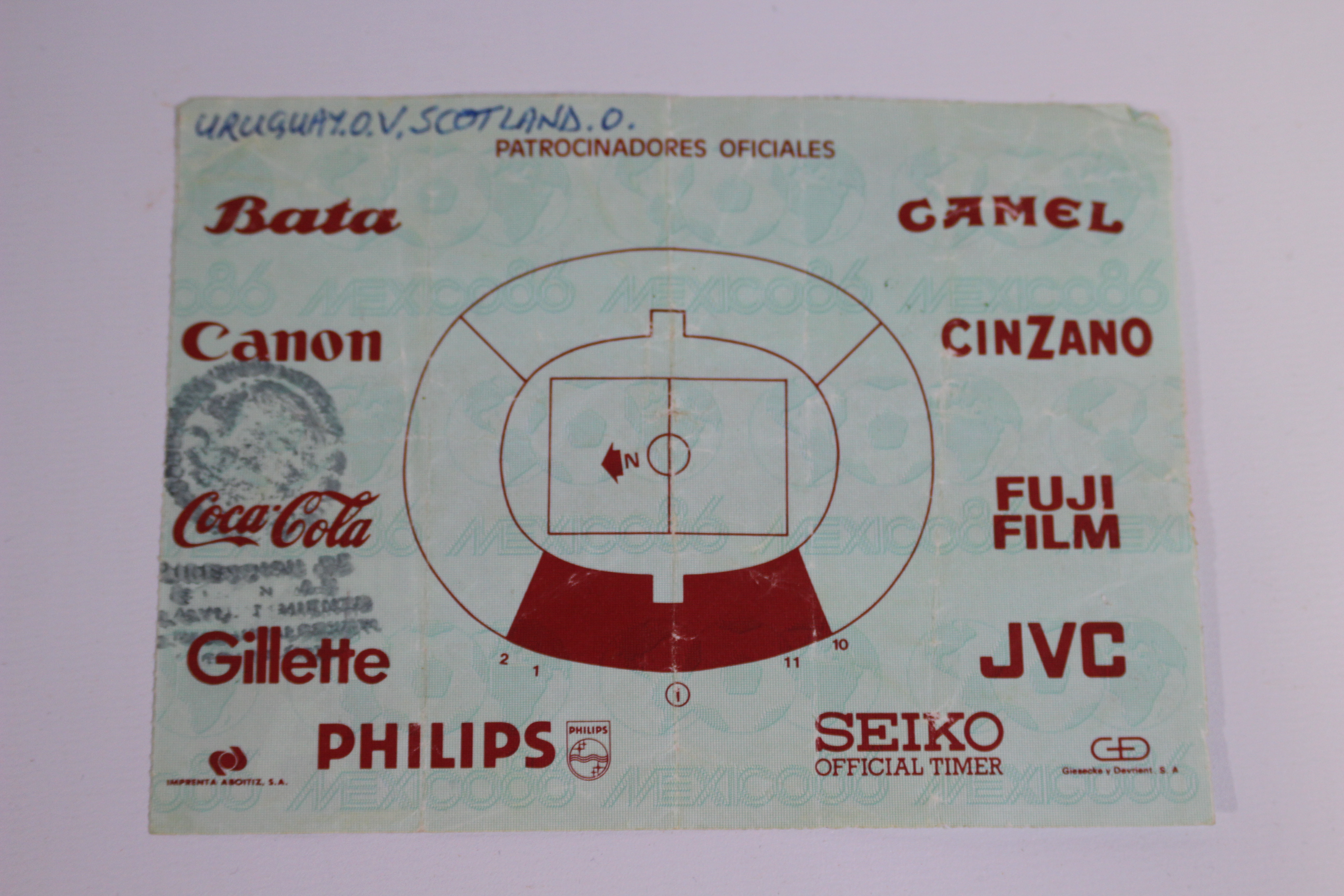 World Cup Football Ticket, Mexico 86 Sco - Image 2 of 2