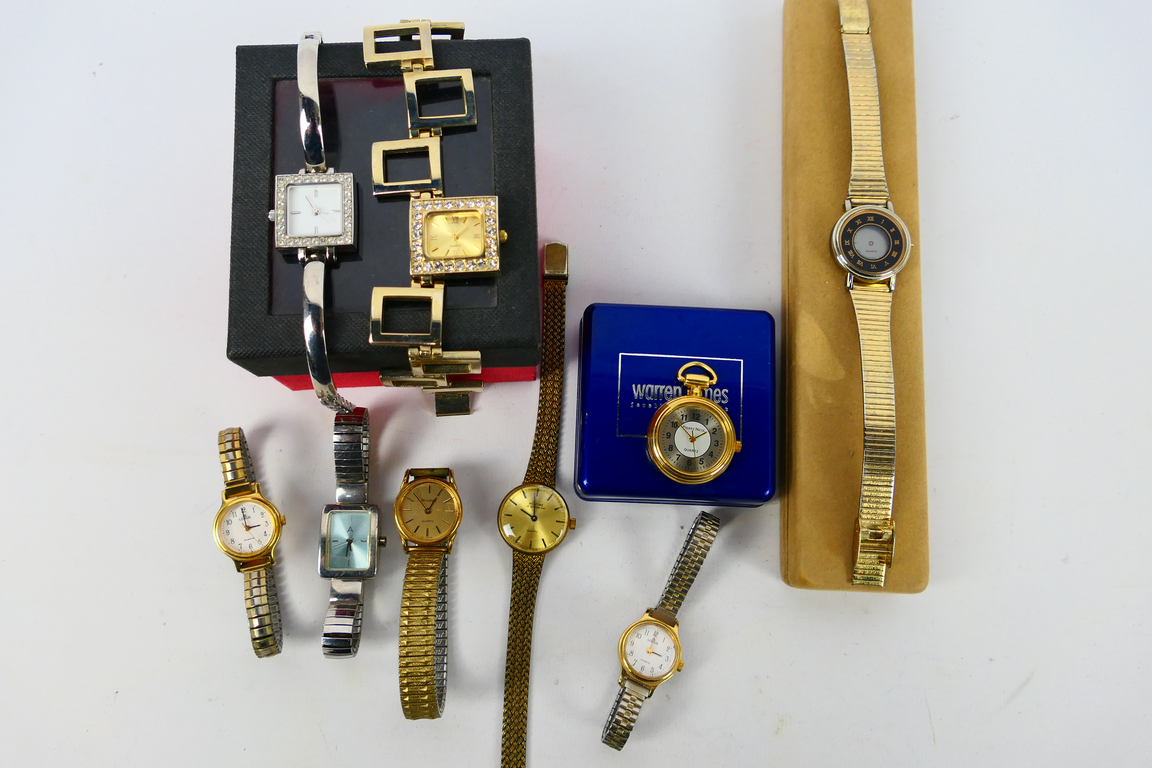 A collection of various wrist watches and similar.