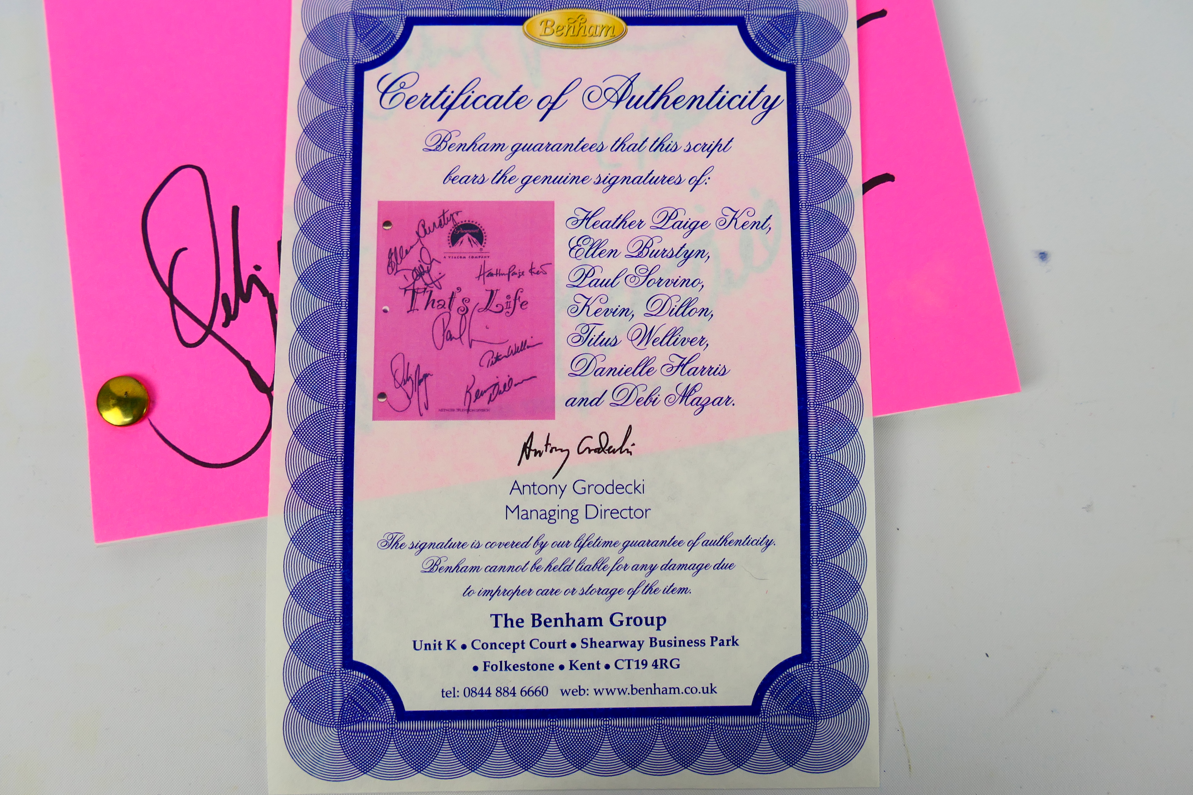 A signed script for That's Life with Benham certificate of authenticity and a limited edition - Image 6 of 14