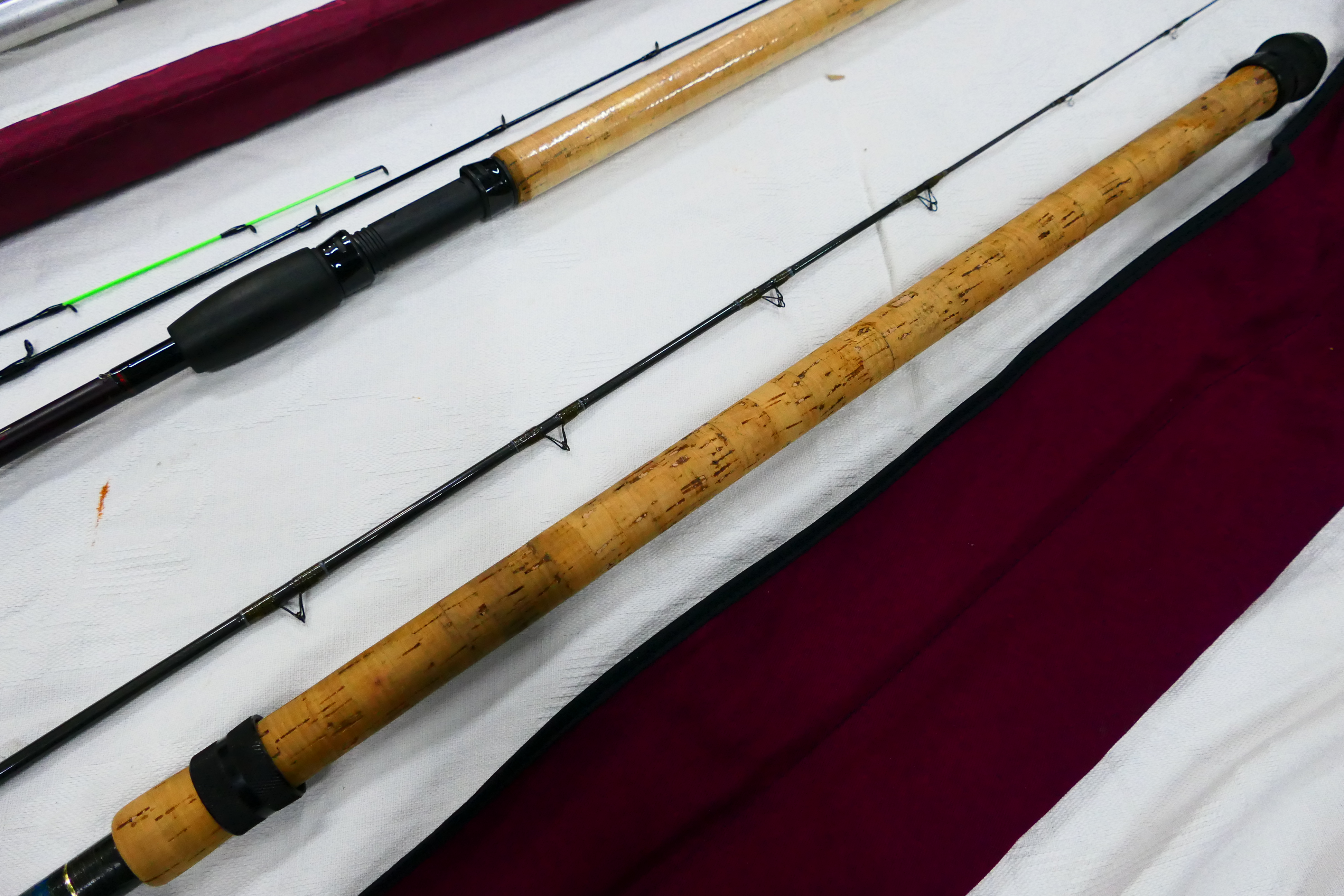 Three rods comprising a two piece Drennan 9' 6" Mini Carp Feeder, - Image 5 of 19