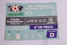 World Cup Football Ticket, Mexico 86 Uru