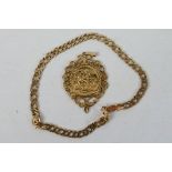 9ct Gold - Lot to include a yellow gold bracelet, 18 cm (l) and a yellow gold St George pendant, 5.