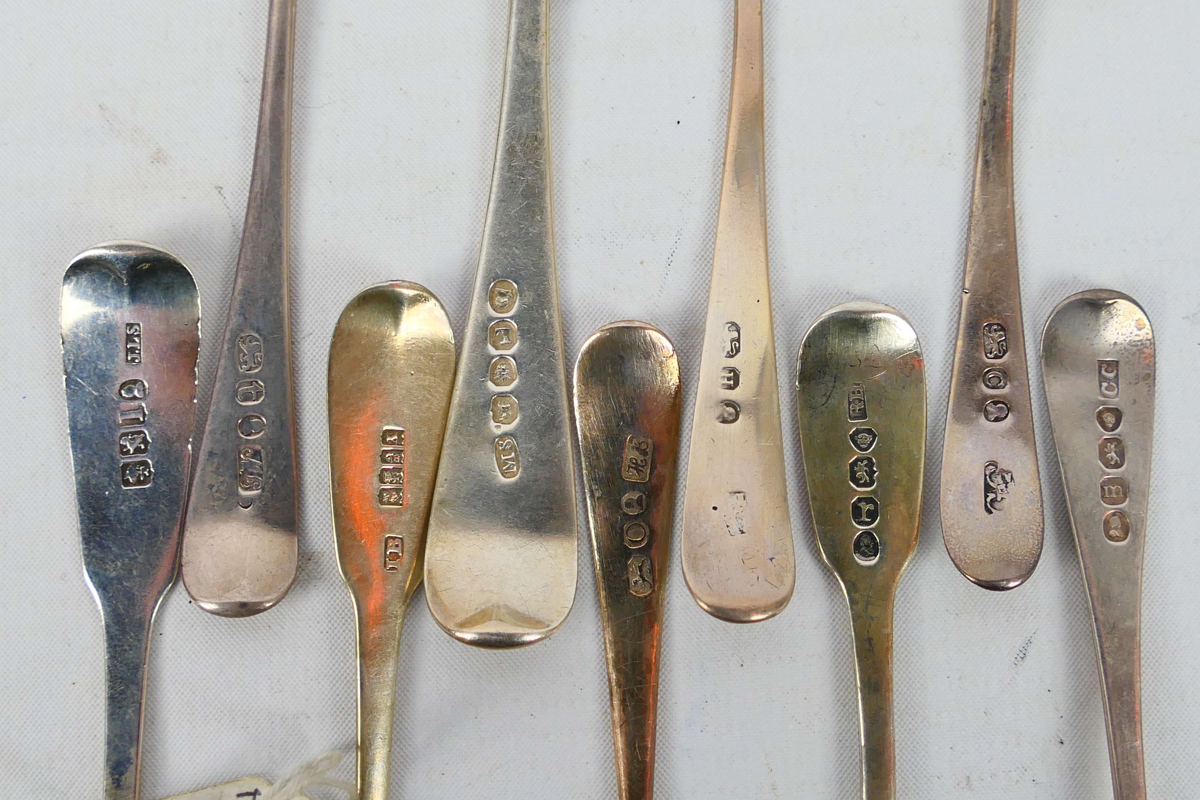 A collection of silver spoons, predominantly Georgian, various assay, date and maker's marks, - Image 13 of 13