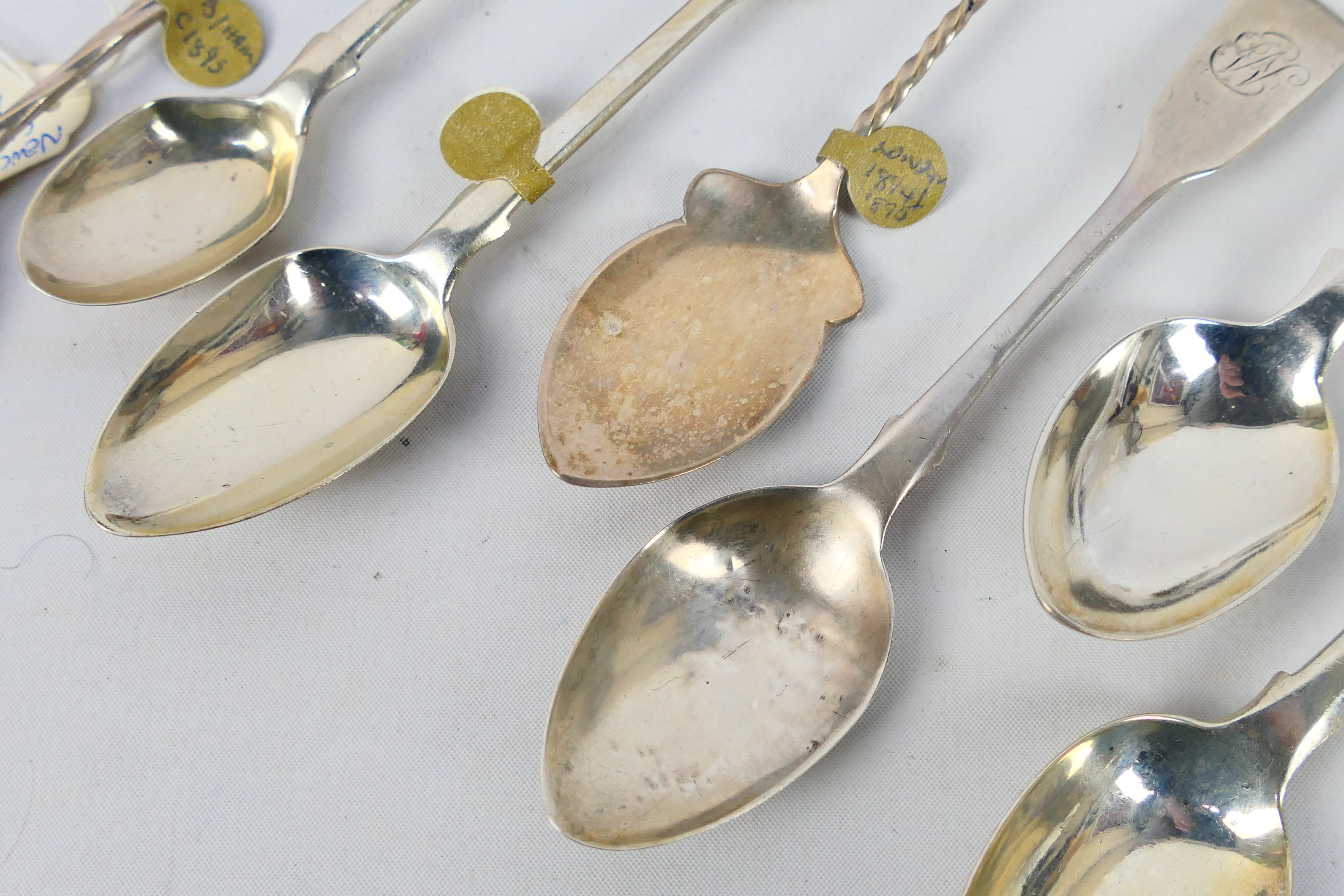Victorian Silver - A collection of Victorian silver spoons, various assay and date marks, - Image 6 of 12