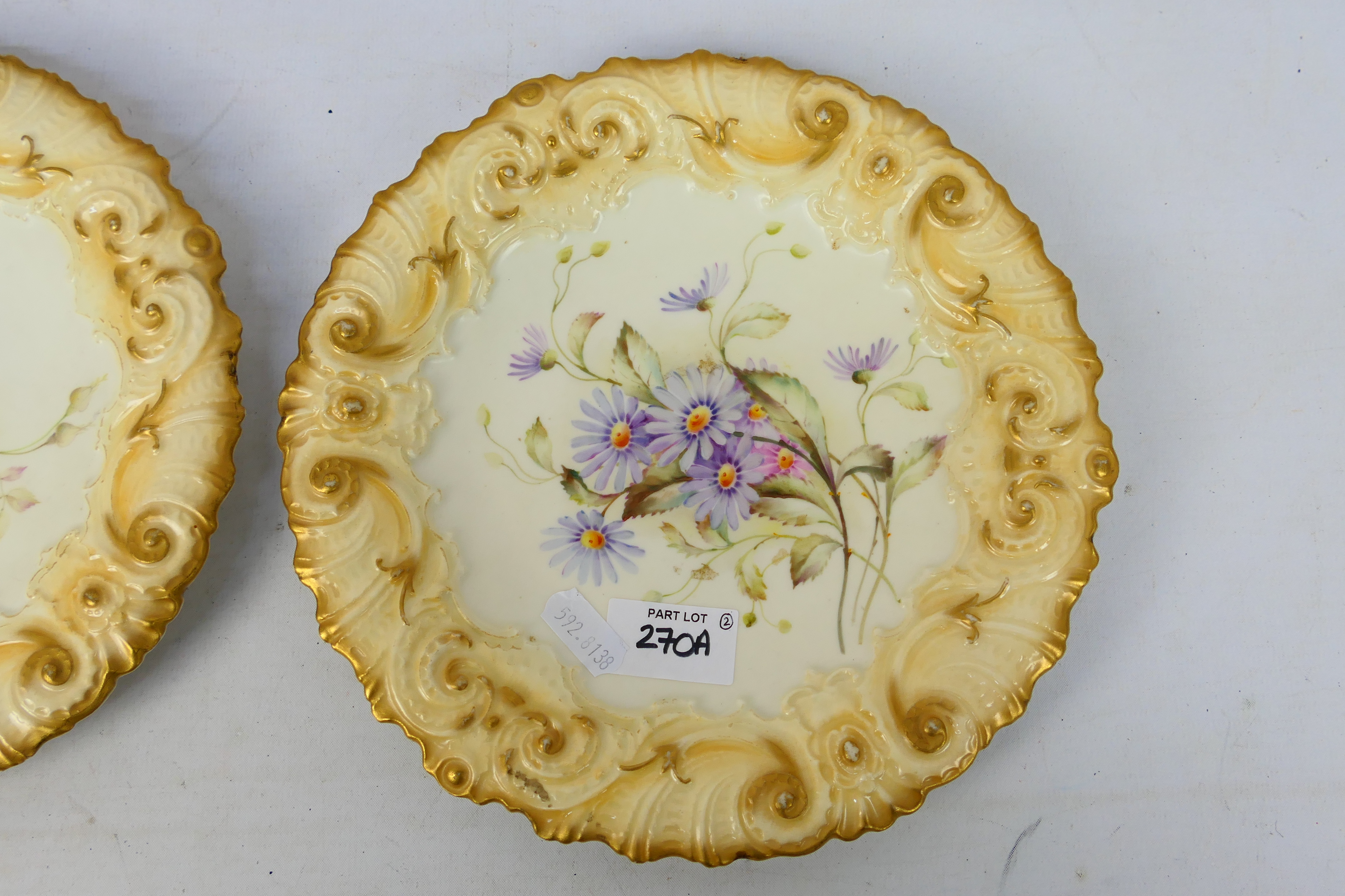 A pair of late 19th century Royal Worcester cabinet plates, - Image 3 of 6