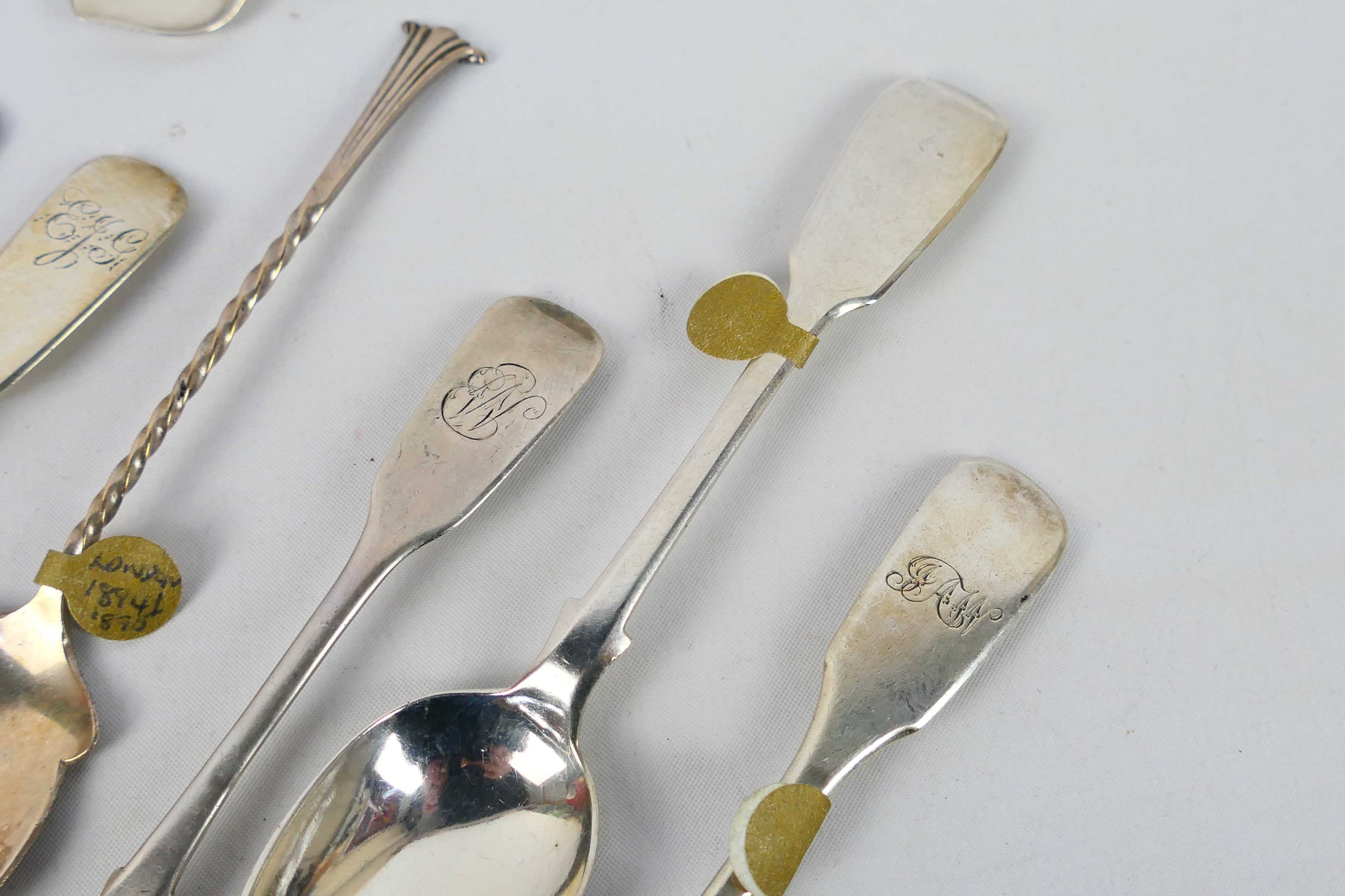 Victorian Silver - A collection of Victorian silver spoons, various assay and date marks, - Image 8 of 12