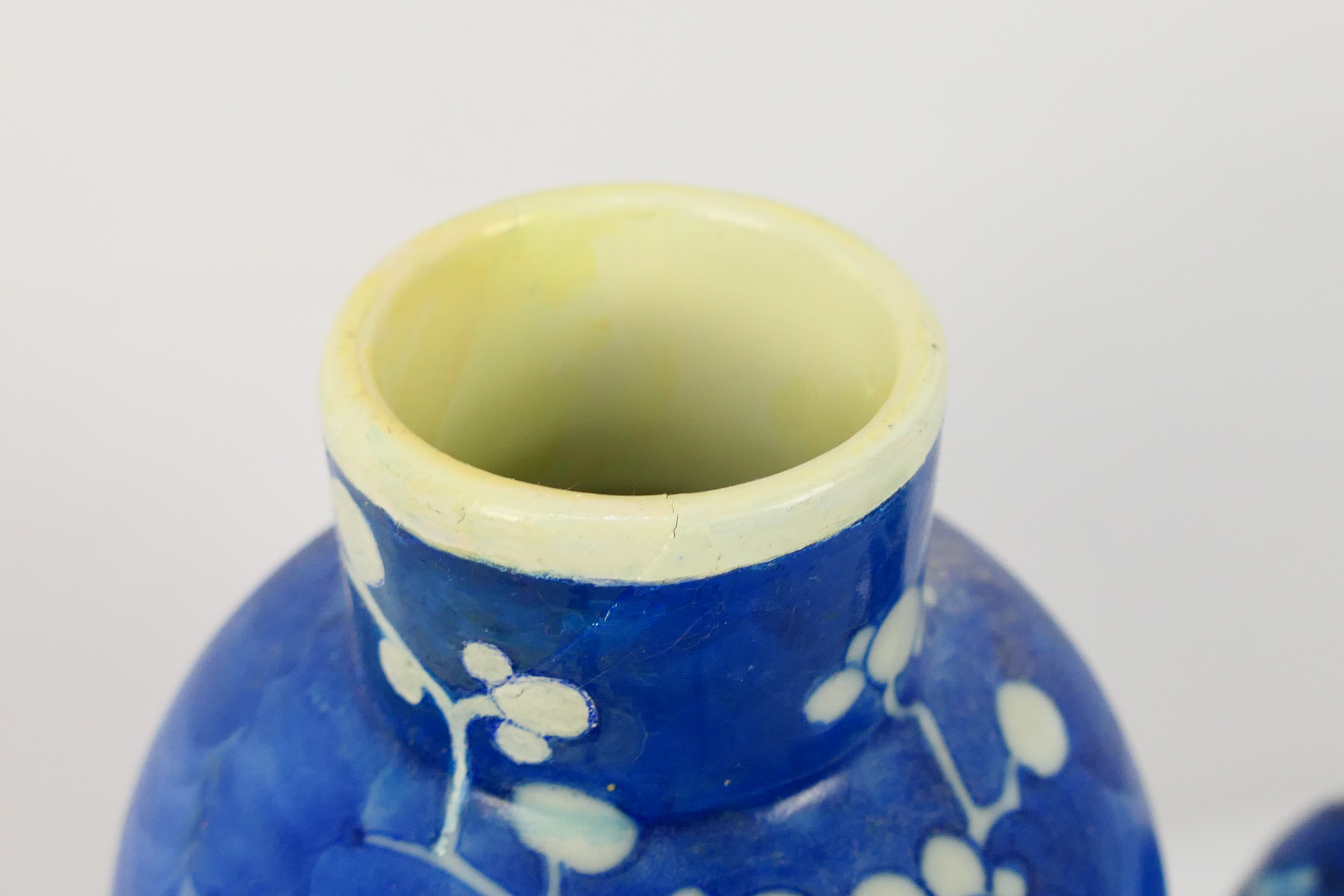 A Chinese blue and white jar and cover, decorated with prunus, - Image 6 of 23