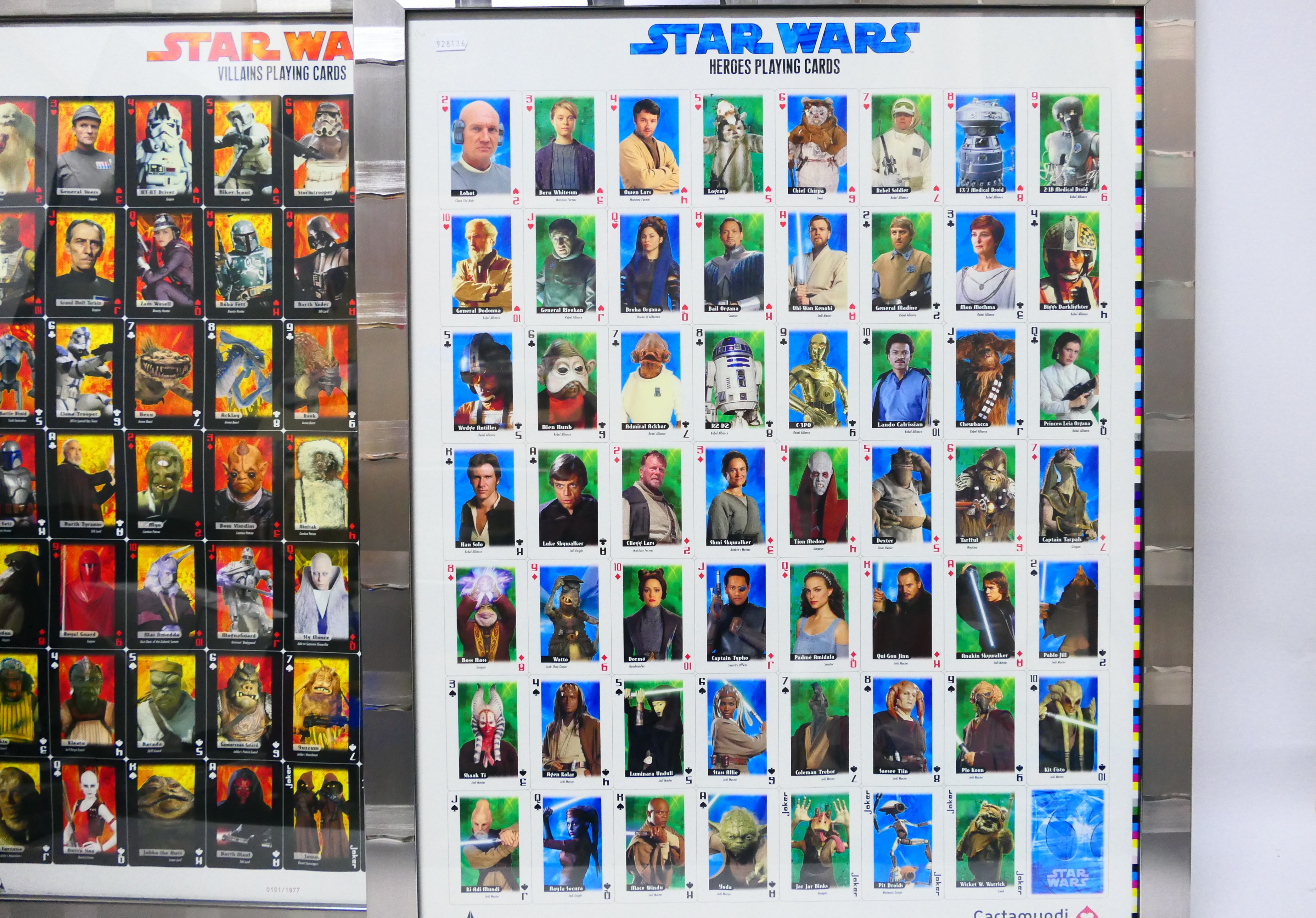 Star Wars - Two limited edition, framed display pieces of Cartamundi uncut playing card sheets, - Image 2 of 8