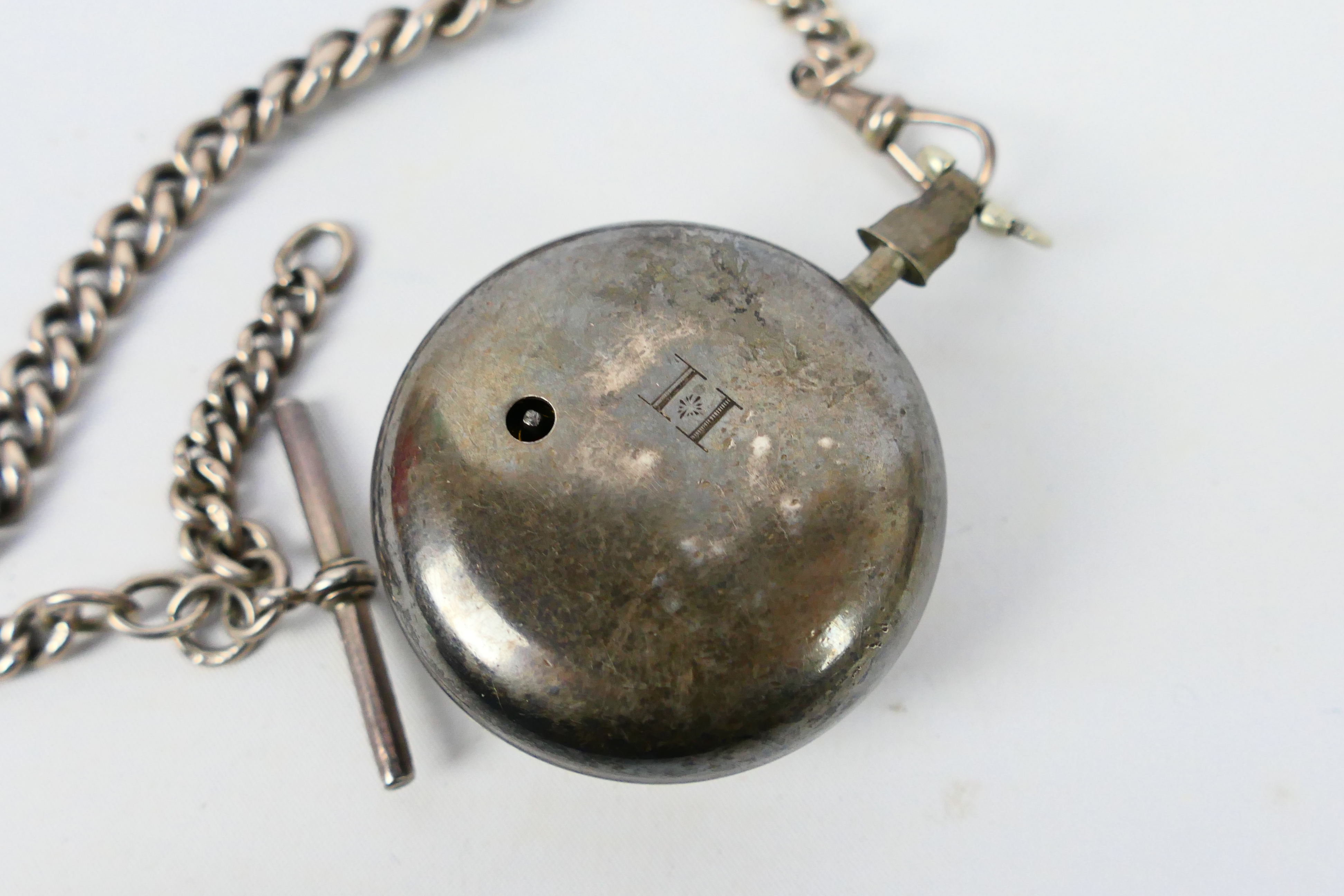 A George III silver cased open face pocket watch, - Image 2 of 14