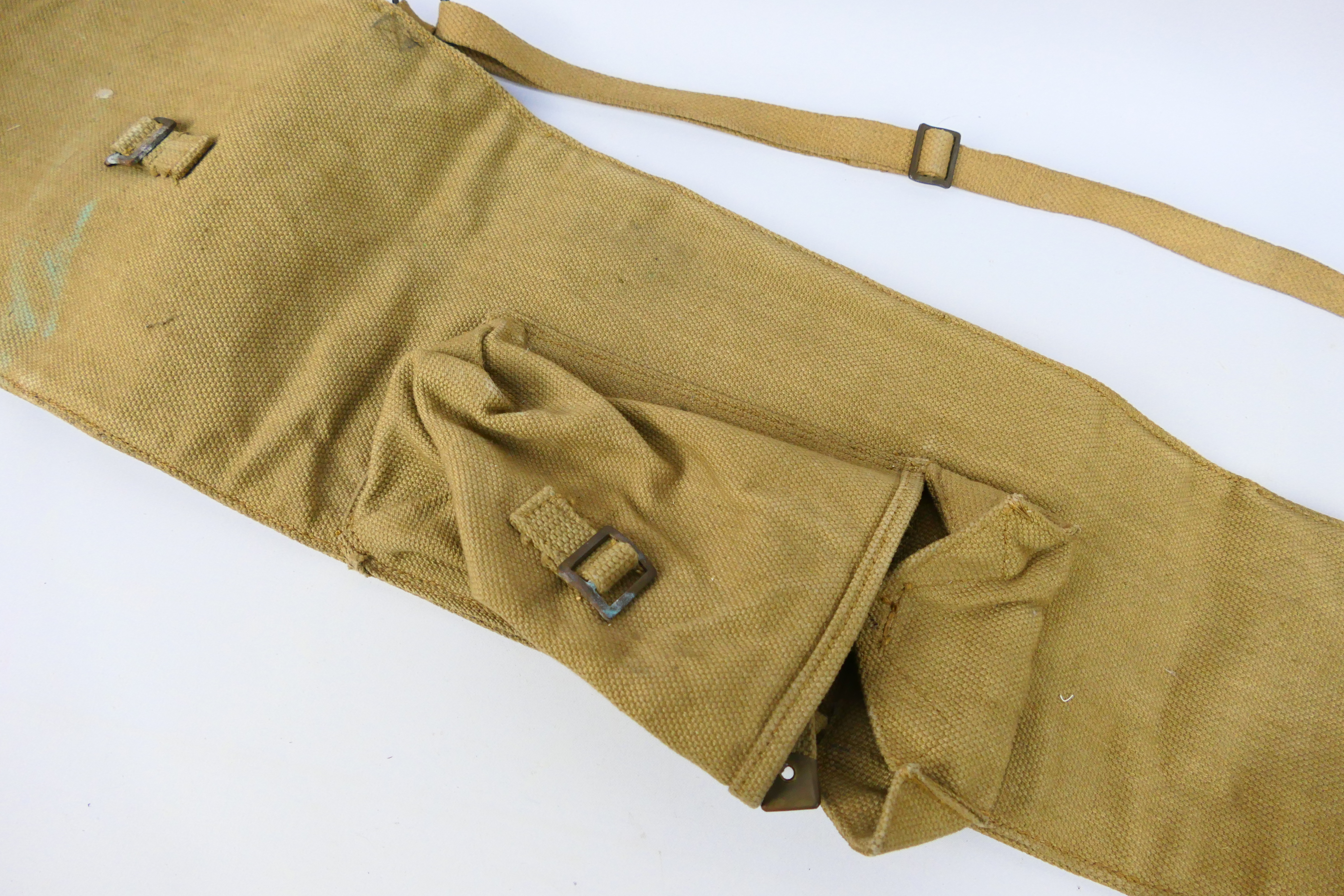 A British World War Two (WW2) 1942 Lee Enfield Sniper Rifle webbing cover. - Image 3 of 7