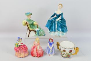 A group of Royal Doulton figures to include # HN2356 Ascot, # HN2461 Janine, # HN1768 Ivy and other,