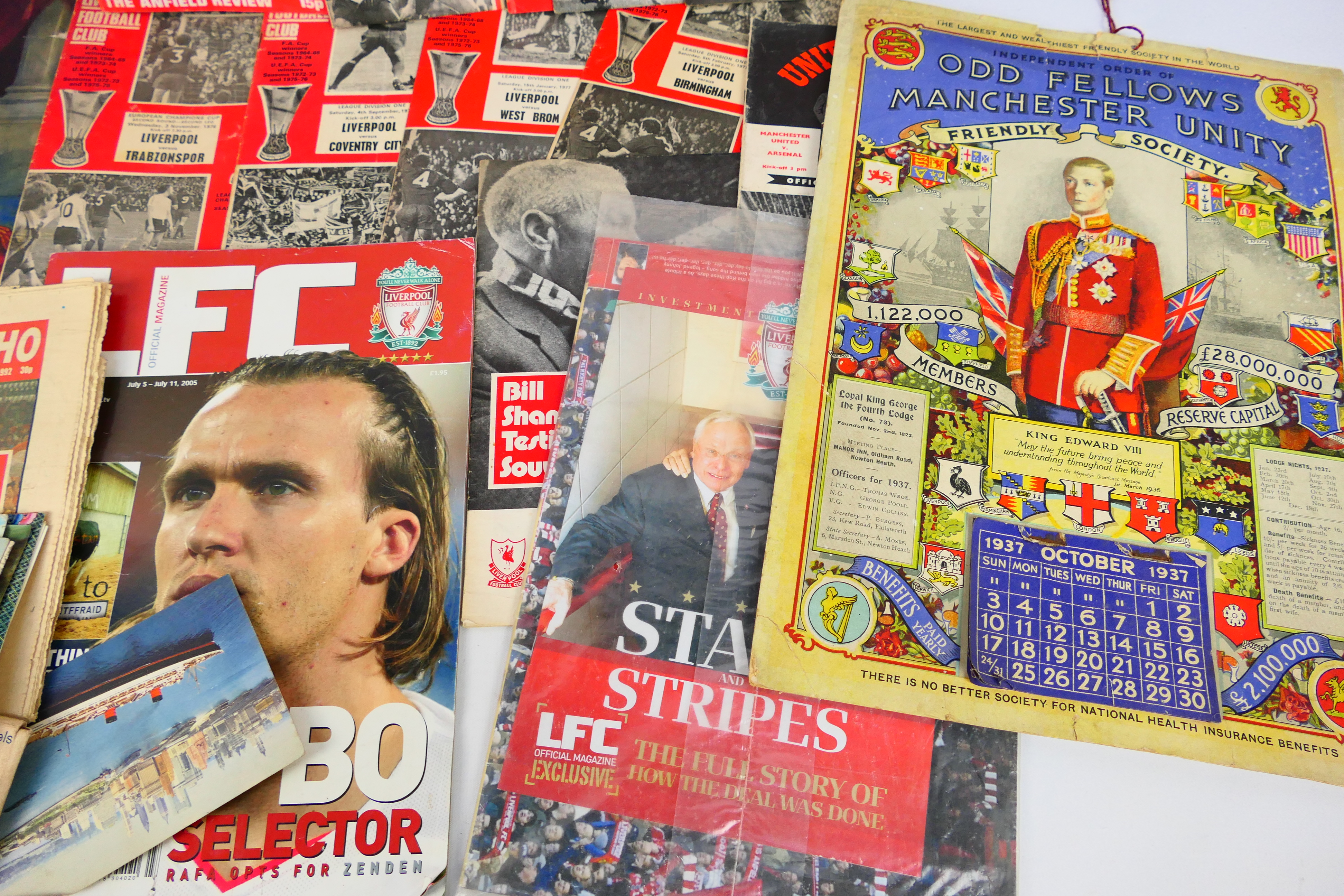 Lot comprising football programmes to include Liverpool and Manchester United, postcards, - Image 5 of 5