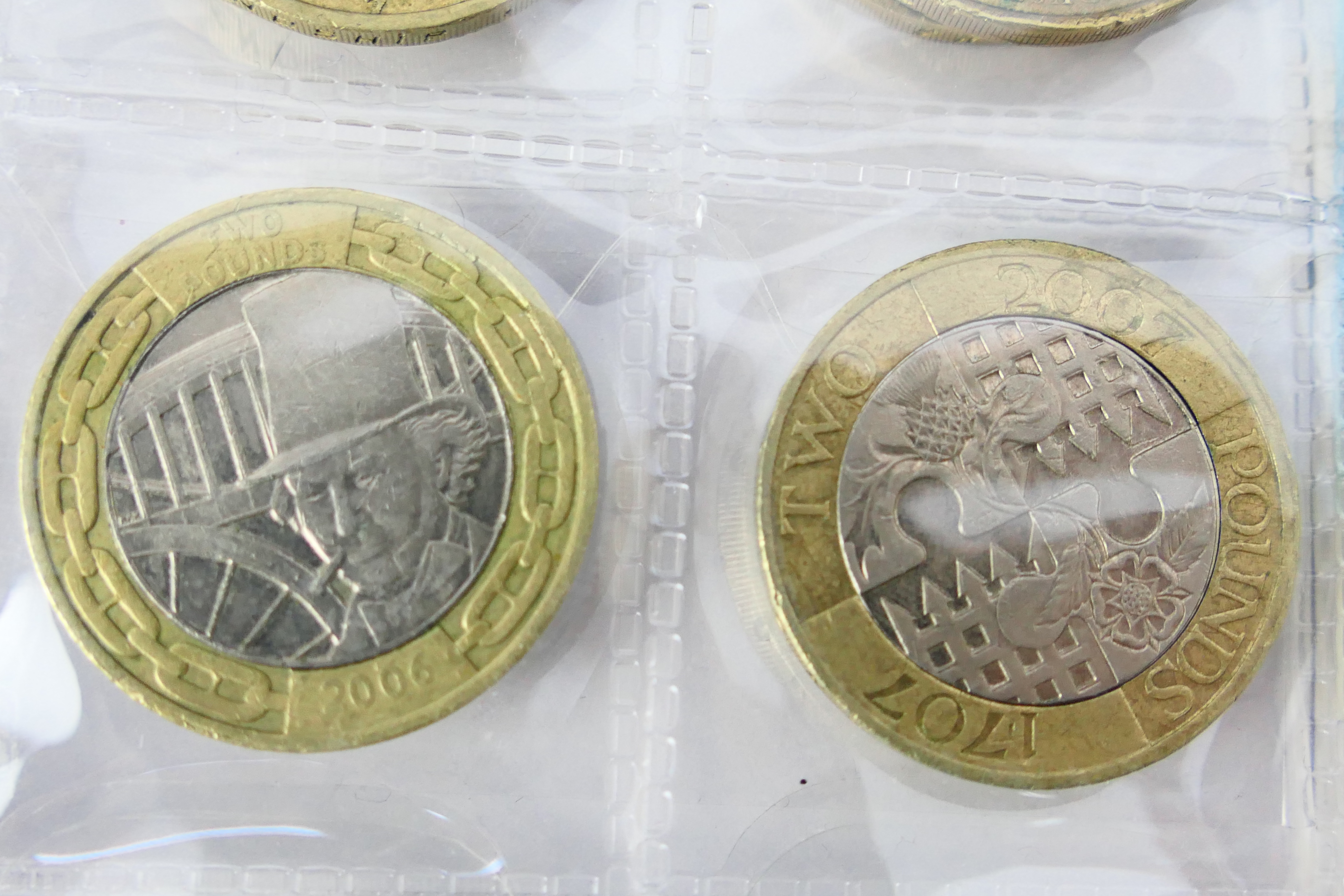 A collection of 37 collectable Two Pound Coins (£2) and two Series G (I) Five Pound Notes with - Image 6 of 7