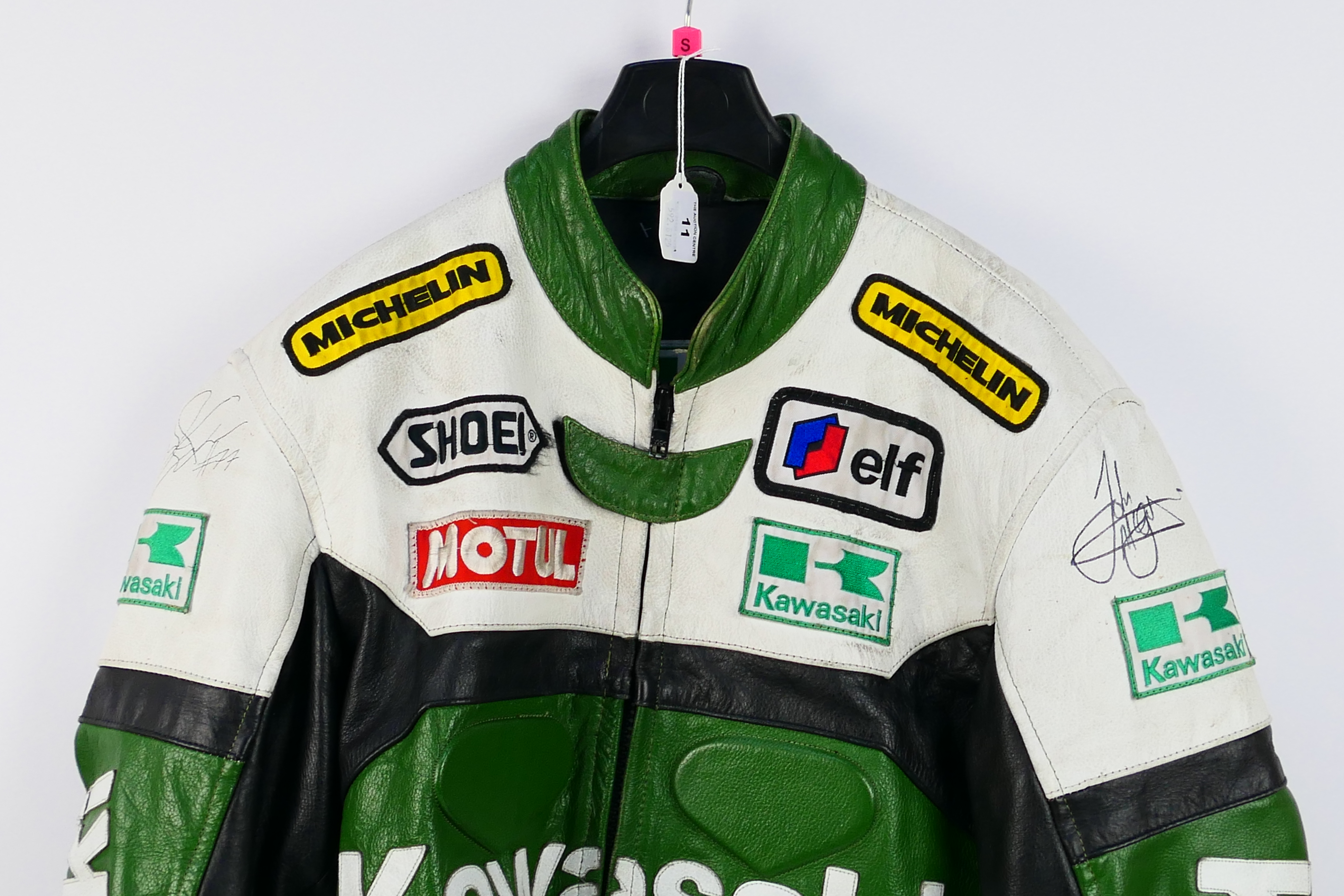 Isle Of Man TT Interest - A signed Kawasaki leather motorcycle jacket, - Image 2 of 10