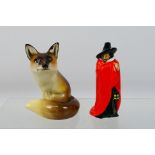 Royal Doulton - A small Guy Fawkes figure, # HN3271, 10 cm (h) and a fox figure # HN147.