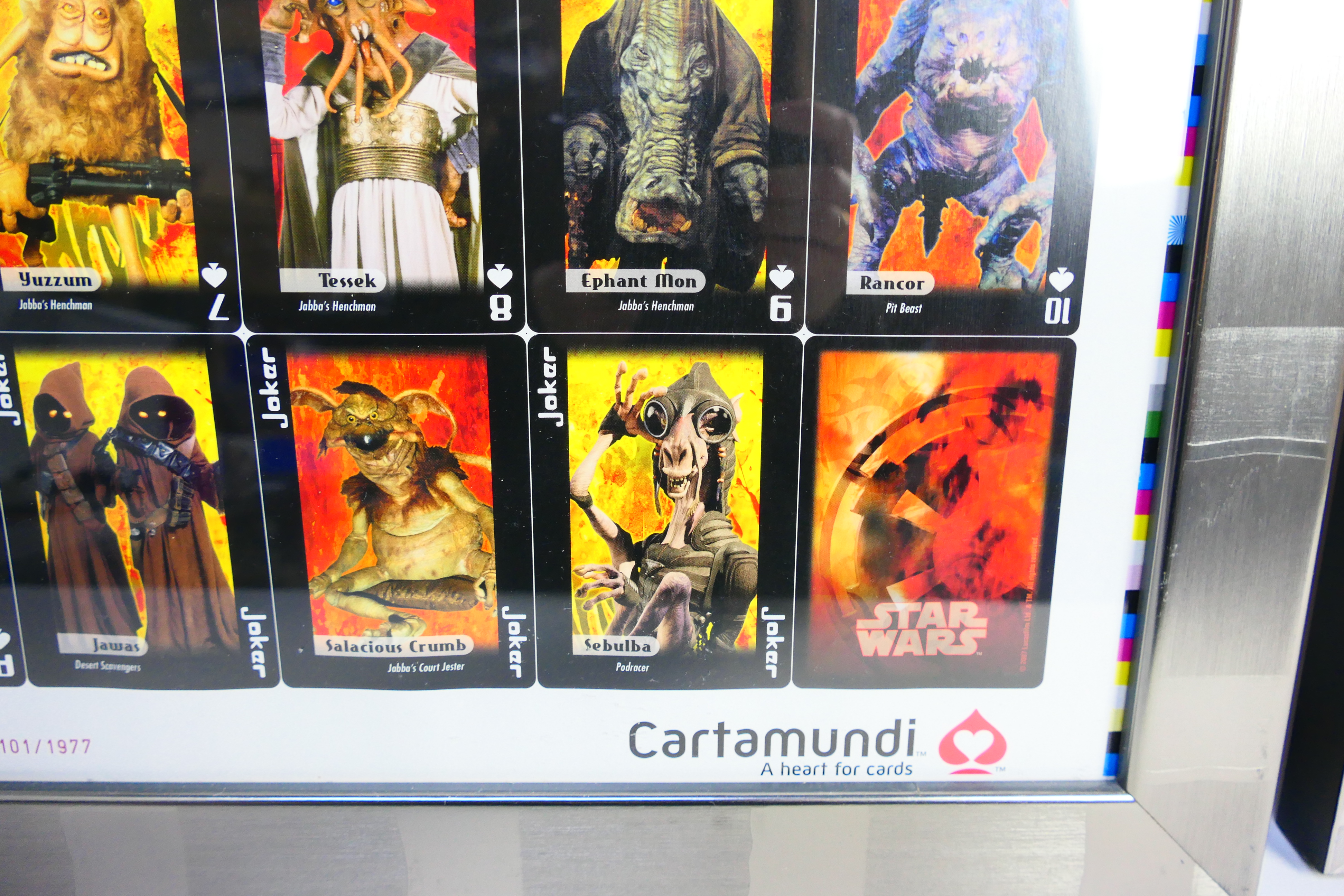 Star Wars - Two limited edition, framed display pieces of Cartamundi uncut playing card sheets, - Image 5 of 8