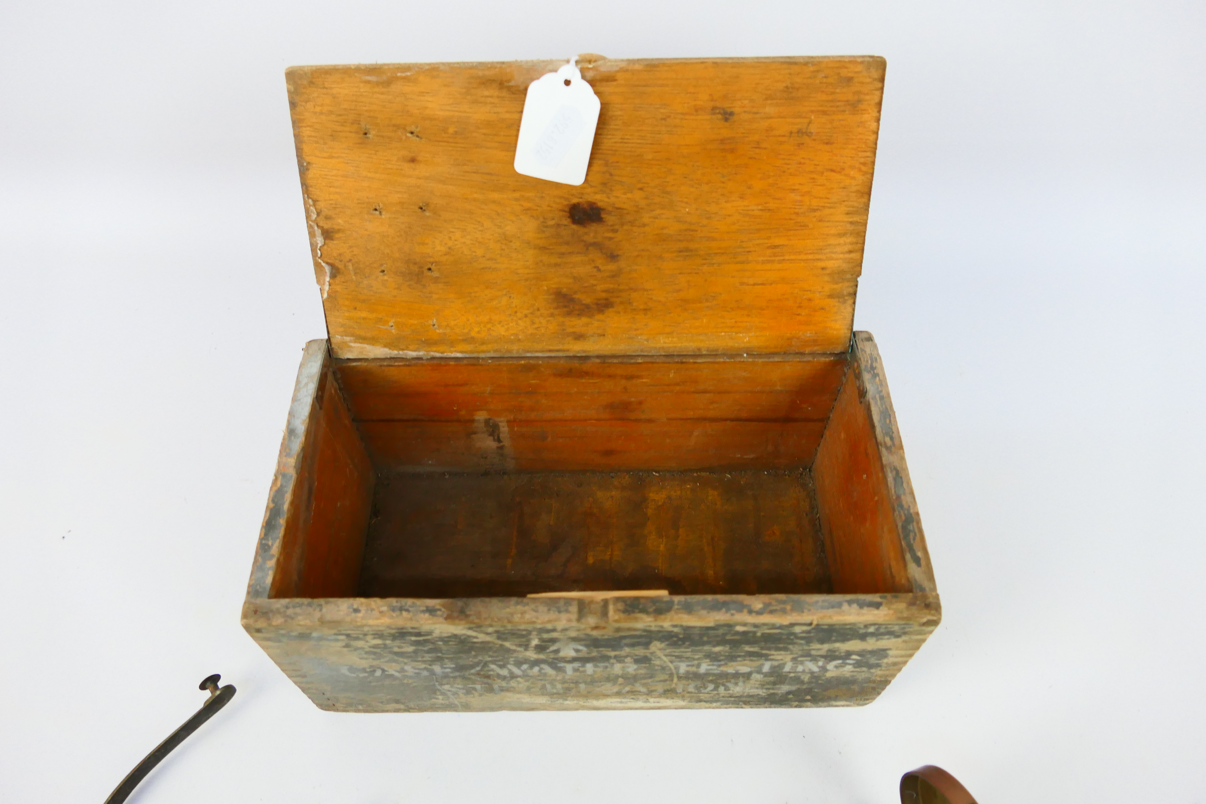 Lot to include a World War Two (WW2 / WWII) Case Water Testing Sterilization wooden box, - Image 3 of 7