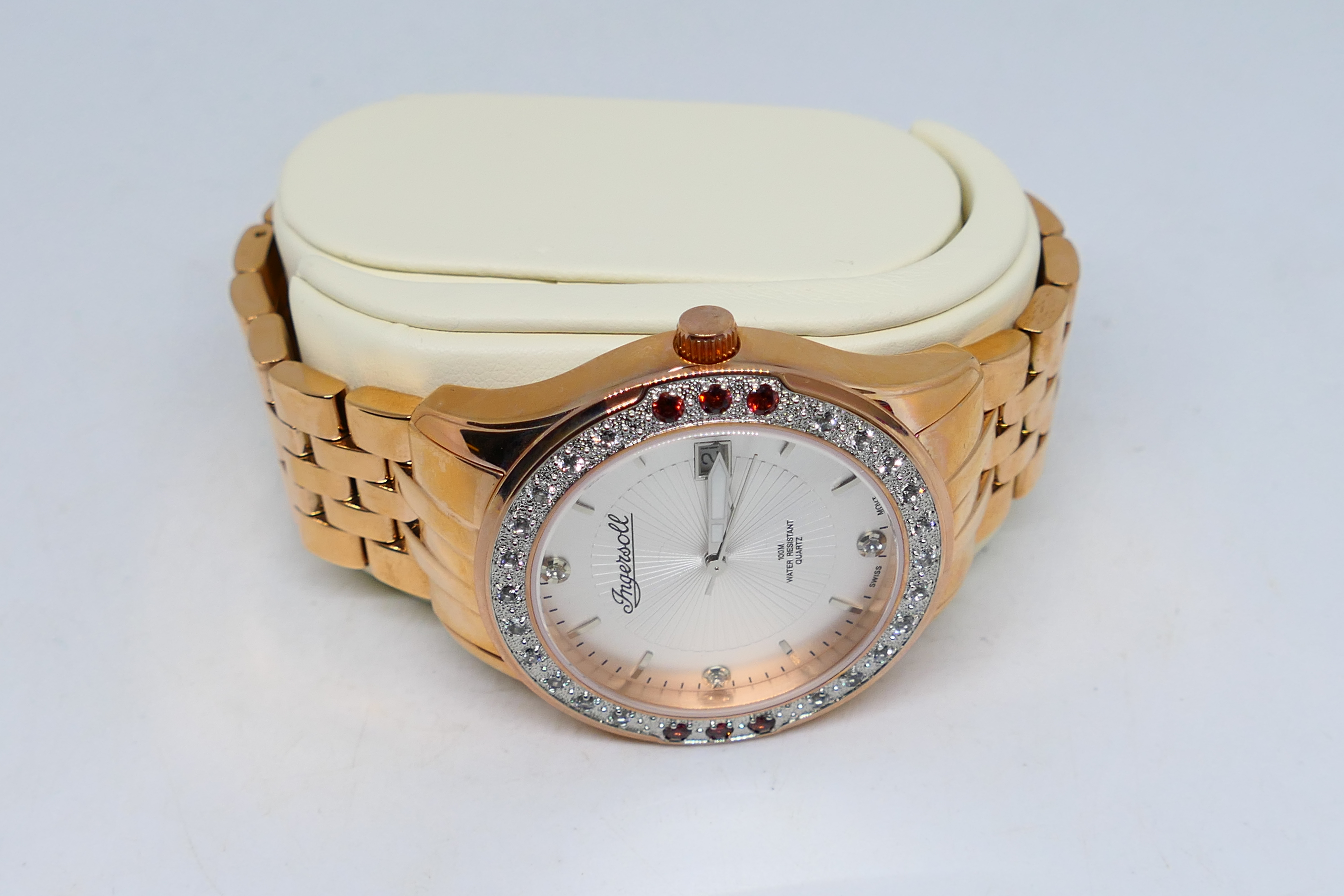 Two Ingersoll Gems stone set wrist watches housed in original boxes with paperwork and outer card - Image 6 of 11