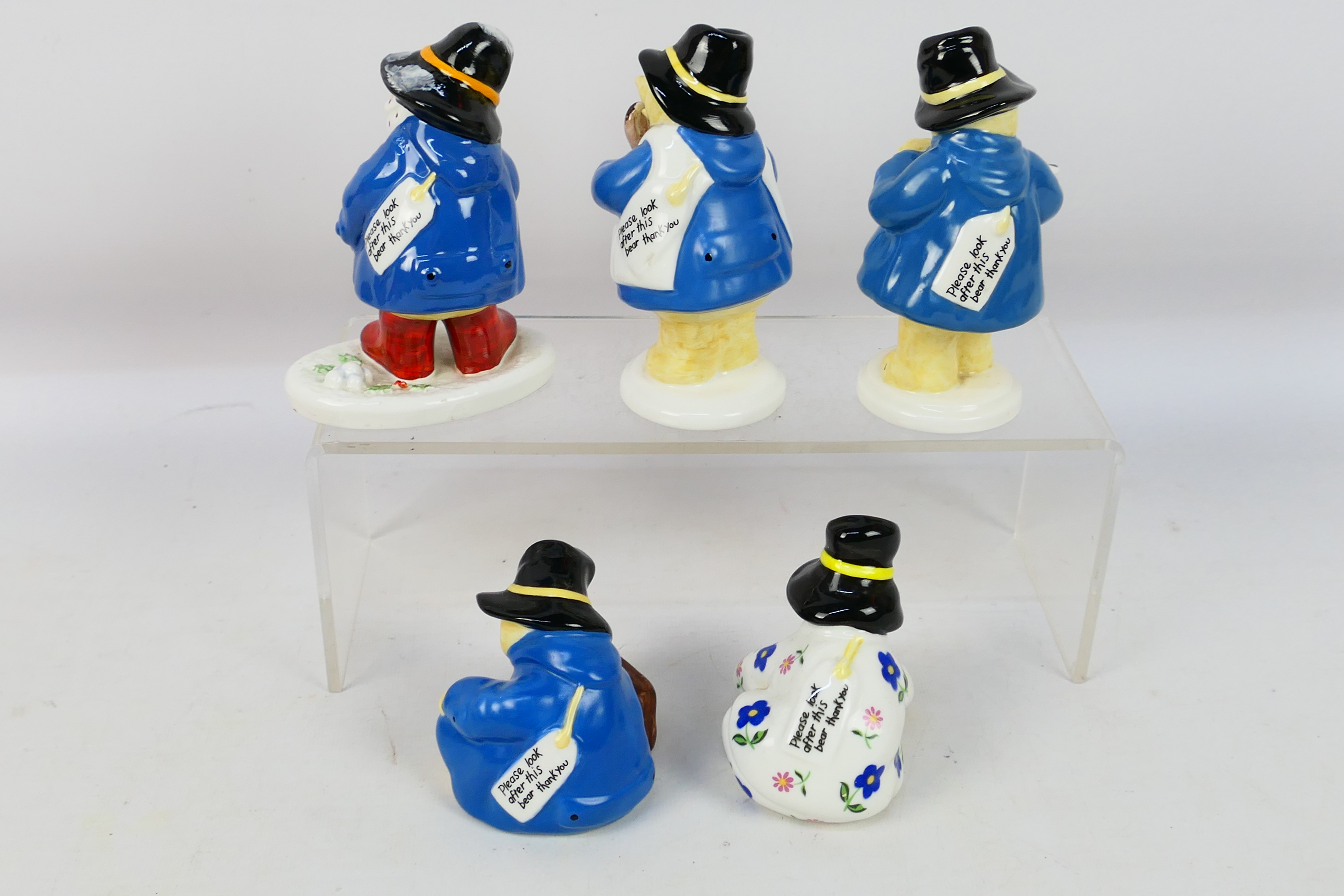 Coalport - Five Paddington Bear figures comprising The Artist, Waits For A Train, In The Snow, - Image 5 of 7