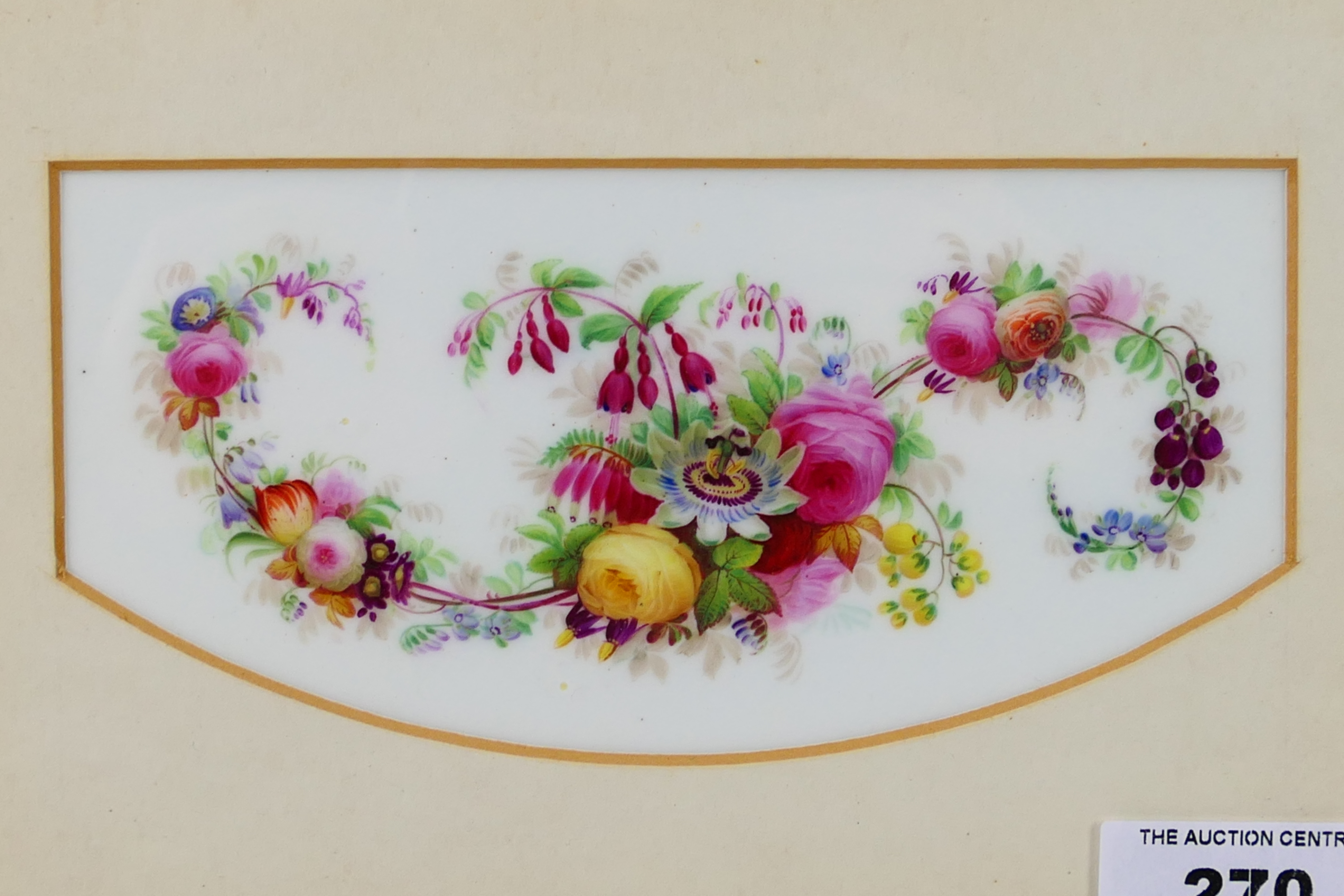 A framed Copeland & Garrett porcelain plaque with hand painted floral decoration, - Image 2 of 4