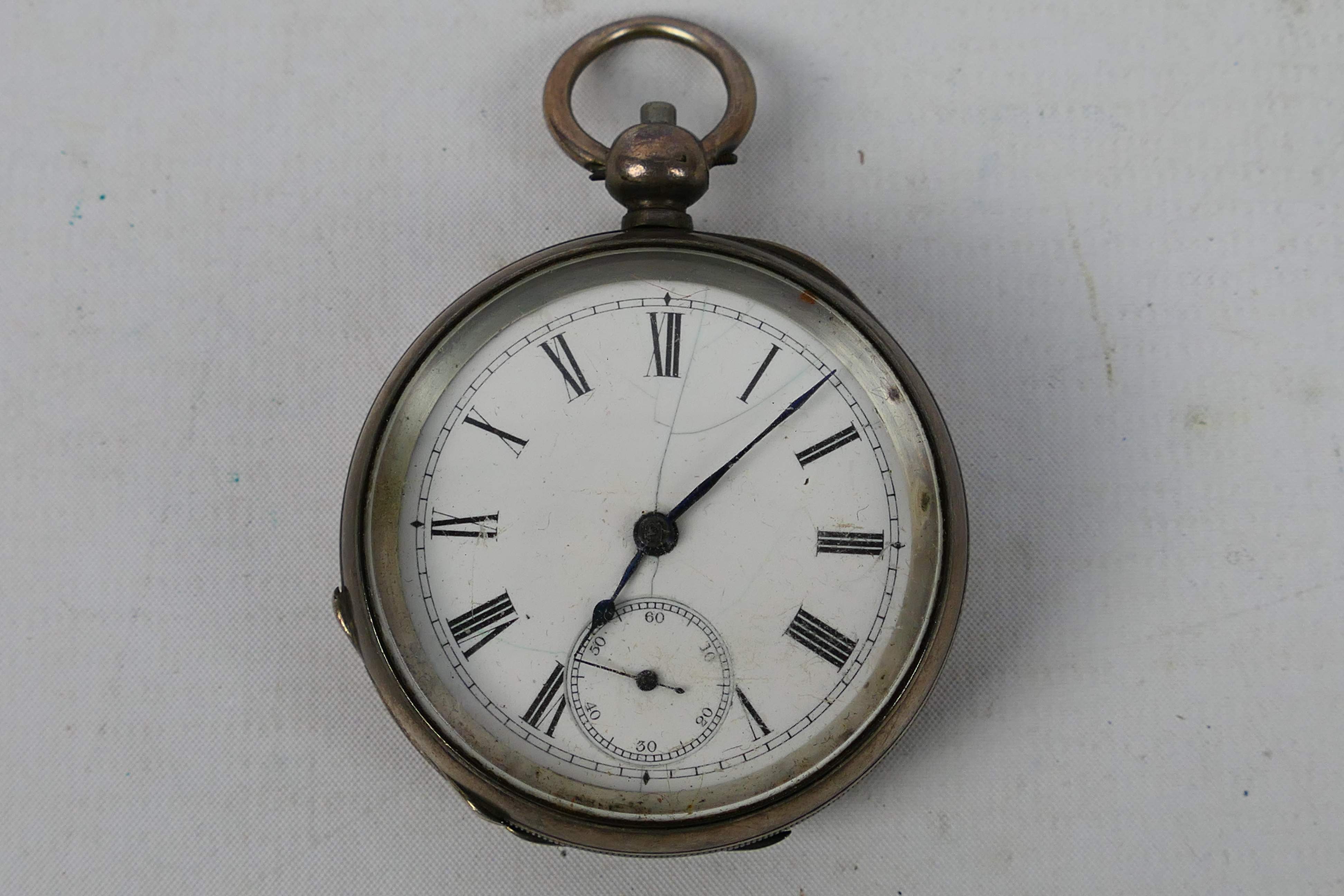A Victorian silver cased, open face pocket watch, the case of Birmingham assay 1892,