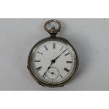 A Victorian silver cased, open face pocket watch, the case of Birmingham assay 1892,