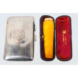 Lot to include a George V silver cigarette case with gilt interior, Birmingham assay 1918,