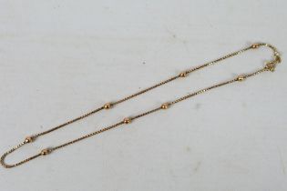 A 9ct rose gold necklace, 36 cm (l), approximately 4.7 grams.