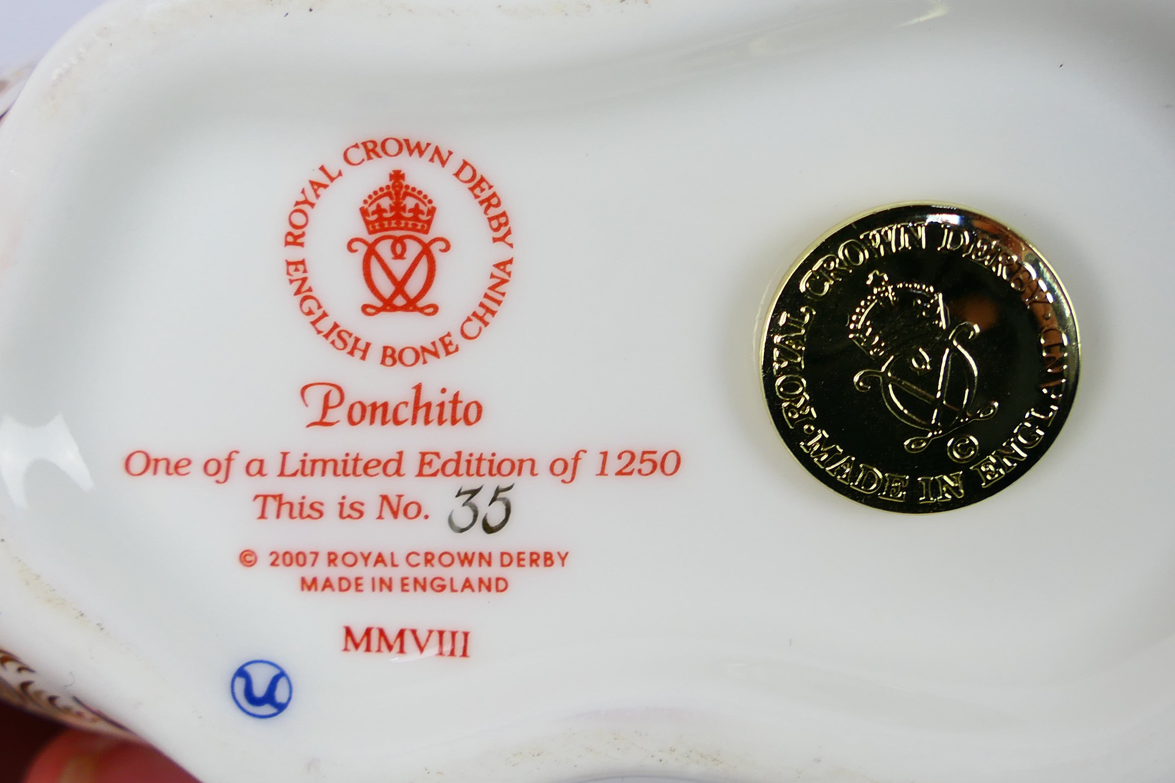 Royal Crown Derby - A limited edition paperweight in the form of a Guinea Pig, Ponchito, - Image 5 of 5