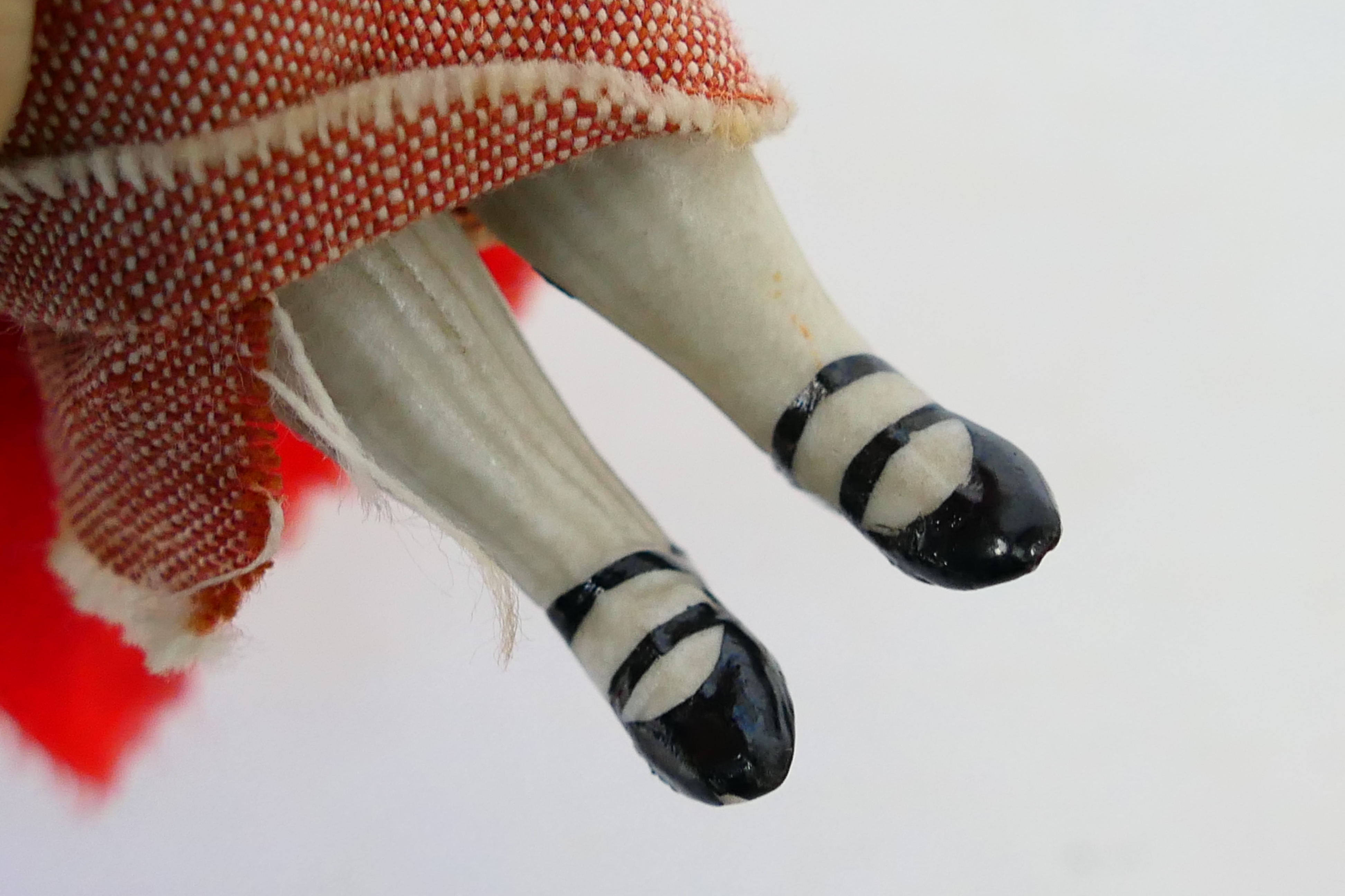 Bisque Mignonette Dolls - 2 x peg jointed all bisque dolls with blue glass eyes and painted - Image 6 of 11