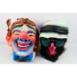 Unbranded - Mask - Costume - A pair of Unboxed Full head plastic masks comprising of a clown and a