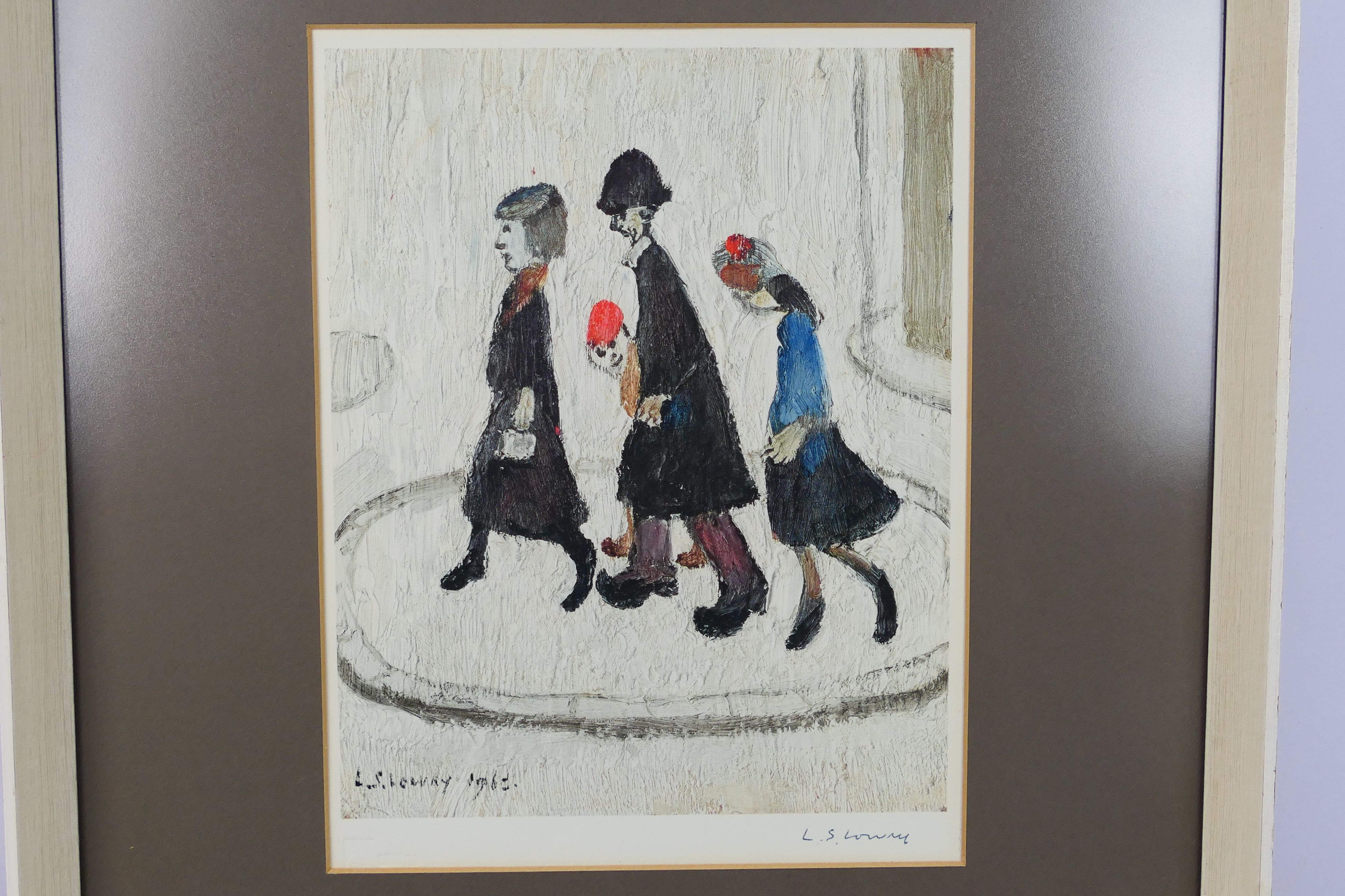 Laurence Stephen Lowry RBA RA (1887-1976) - A pencil signed print, The Family,
