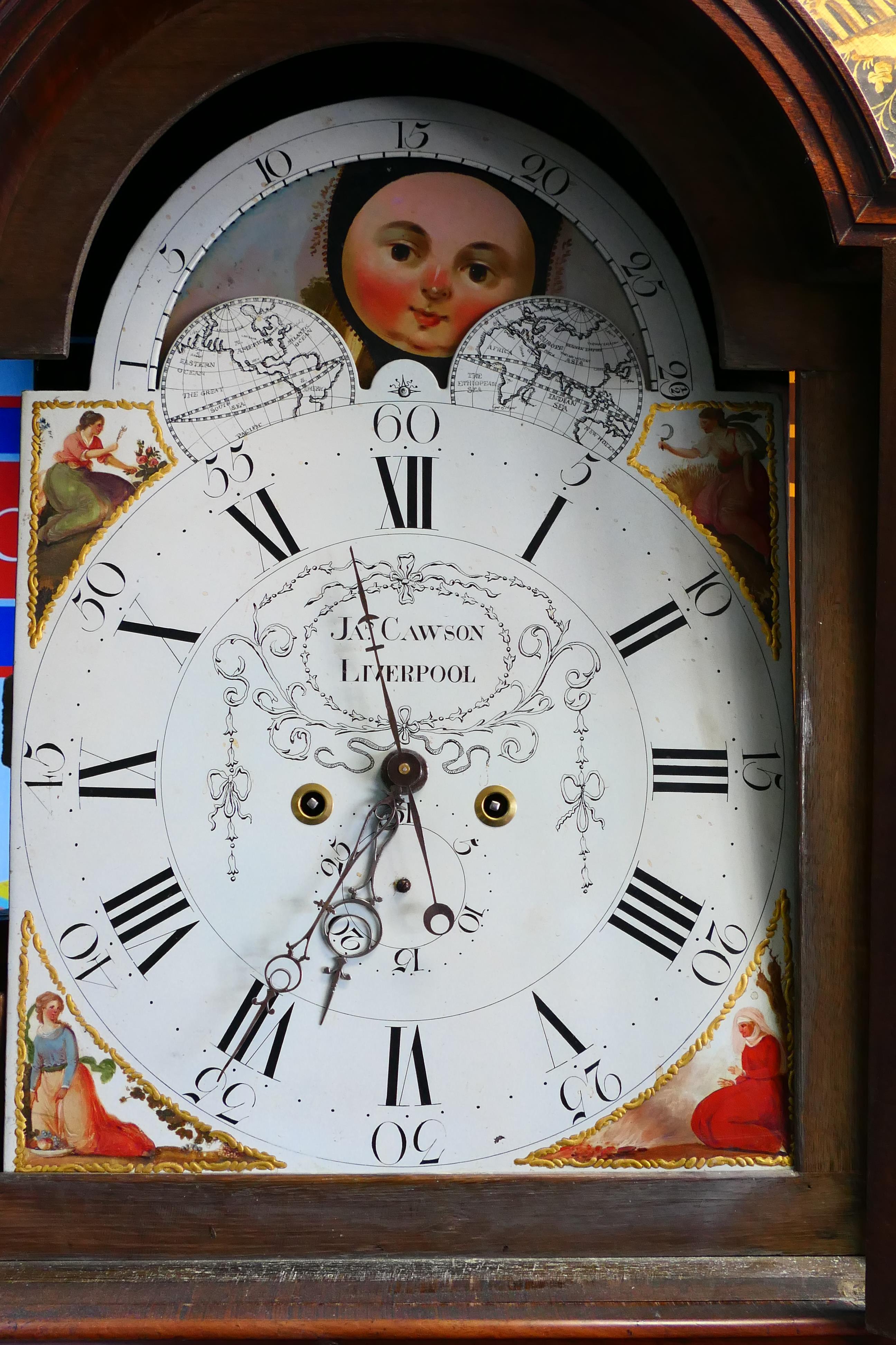 A late 18th century mahogany-cased 8-day longcase clock, signed to the arched, painted, - Image 18 of 34