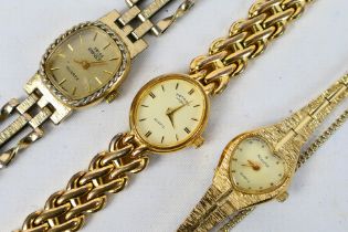 Three lady's wrist watches comprising Rotary, Accurist and other.