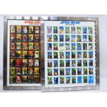 Star Wars - Two limited edition, framed display pieces of Cartamundi uncut playing card sheets,