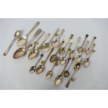 A collection of silver spoons, Georgian and later, various assay and date marks,