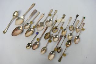 A collection of silver spoons, Georgian and later, various assay and date marks,