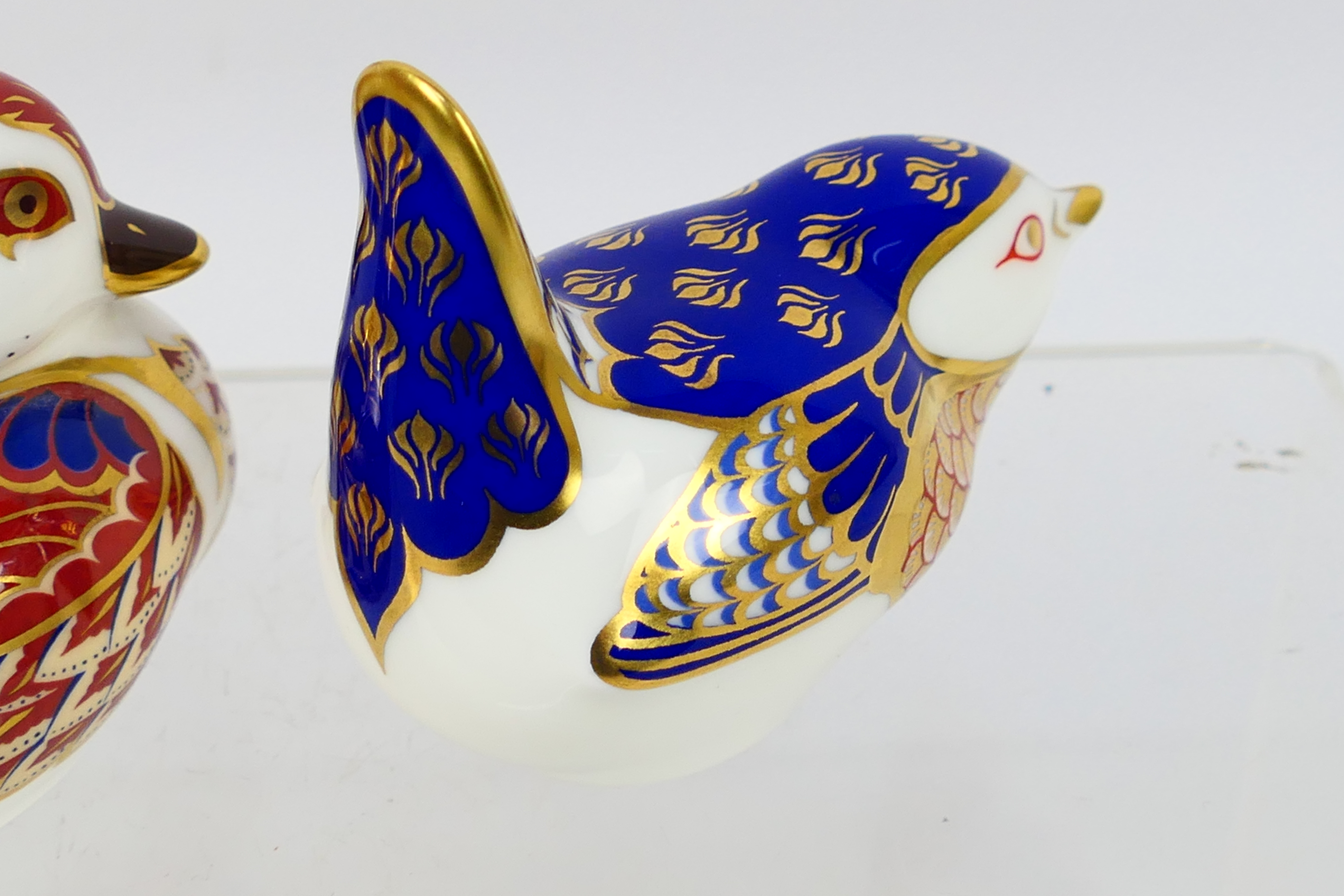 Royal Crown Derby - Three bird form paperweights comprising Jenny Wren, - Image 7 of 10