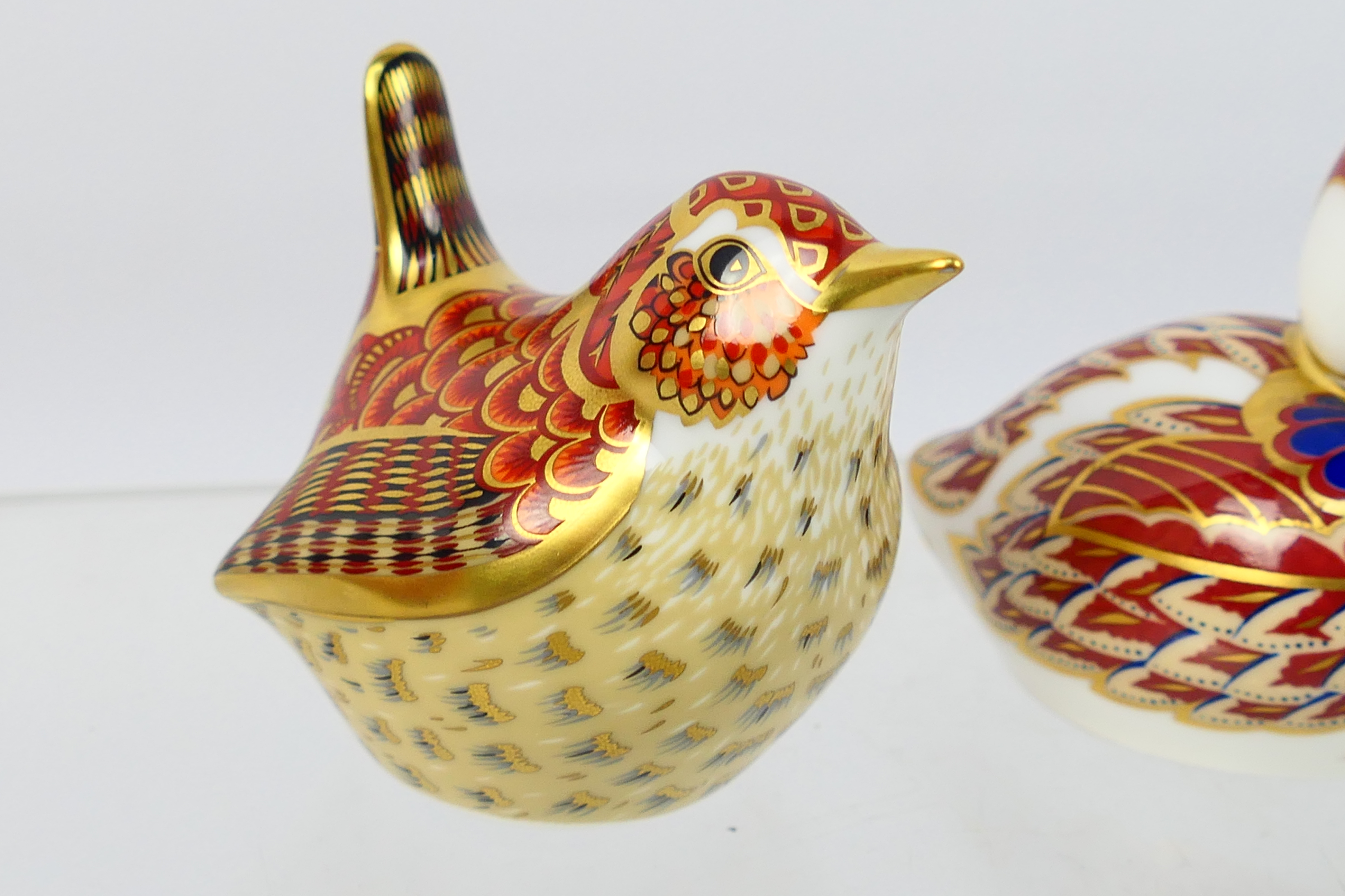 Royal Crown Derby - Three bird form paperweights comprising Jenny Wren, - Image 4 of 10