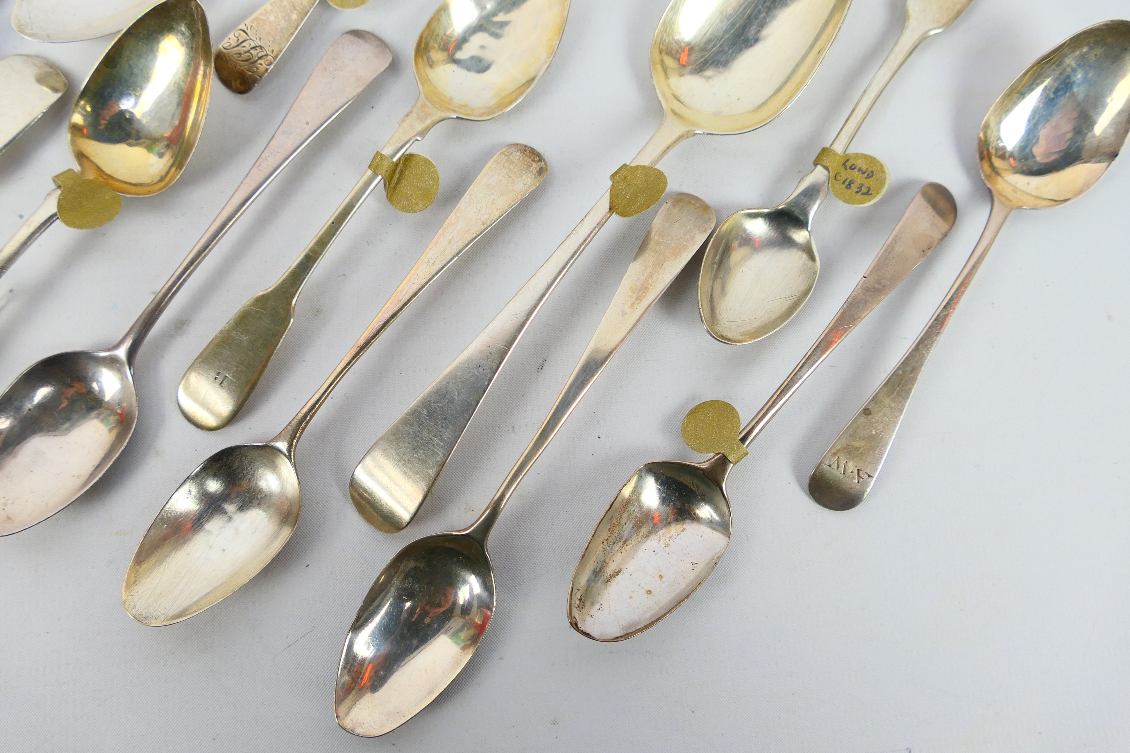 A collection of silver spoons, predominantly Georgian, various assay, date and maker's marks, - Image 6 of 13