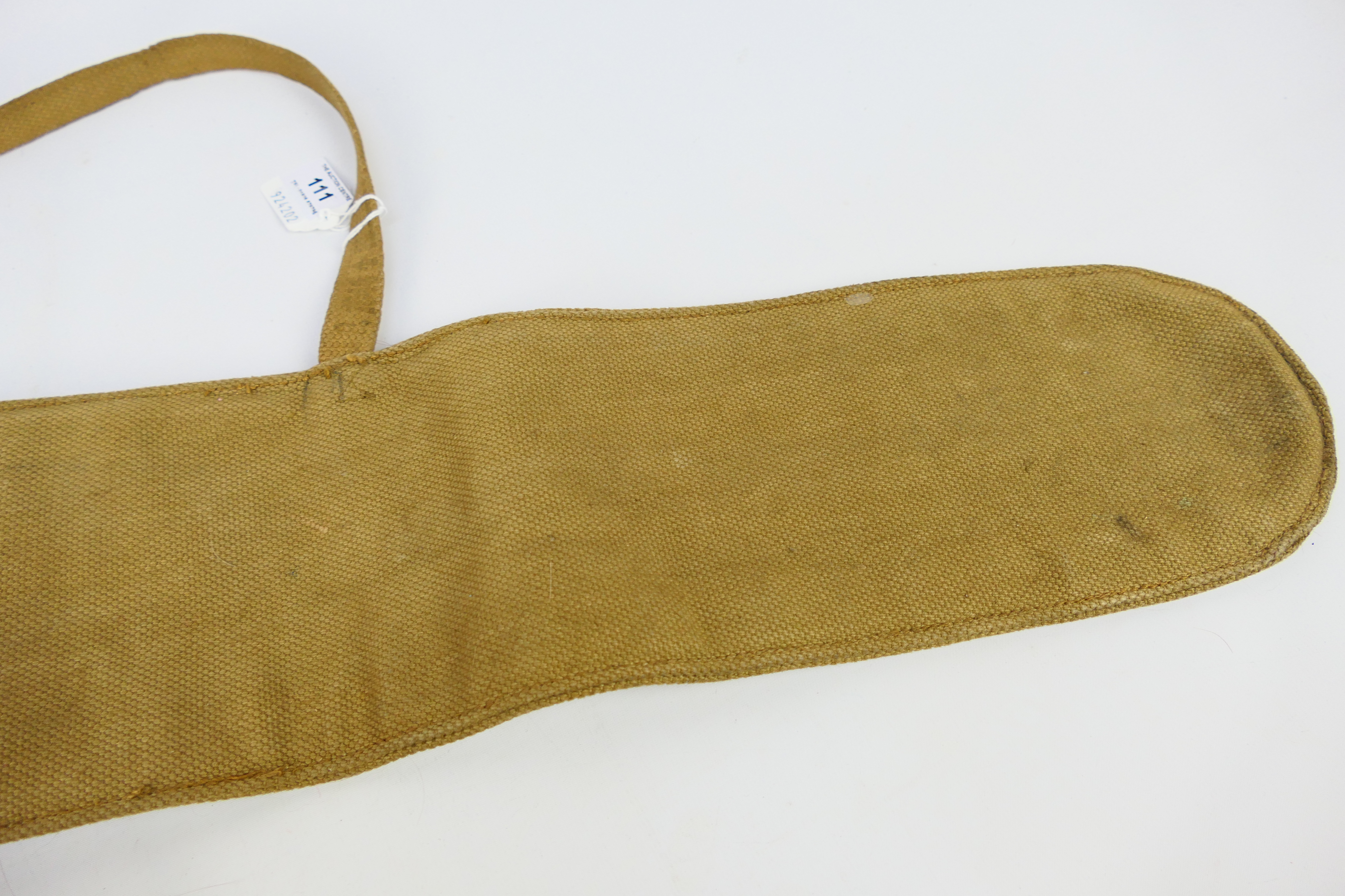 A British World War Two (WW2) 1942 Lee Enfield Sniper Rifle webbing cover. - Image 4 of 7