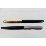 Two Parker fountain pens to include a Parker 51 with service receipt.