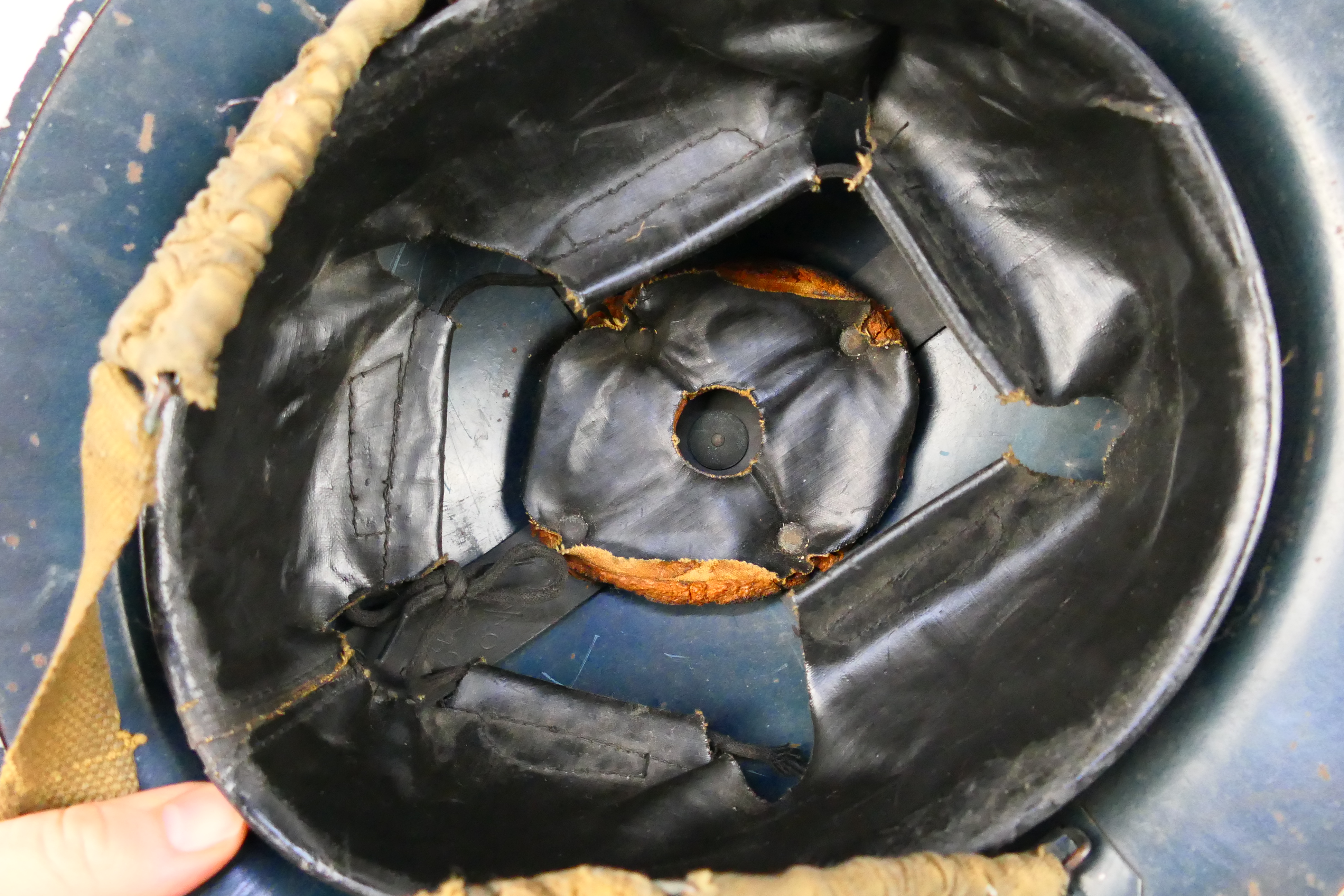 An early World War Two (WWII) Special Constabulary Police Officer's Brodie Helmet, - Image 4 of 5