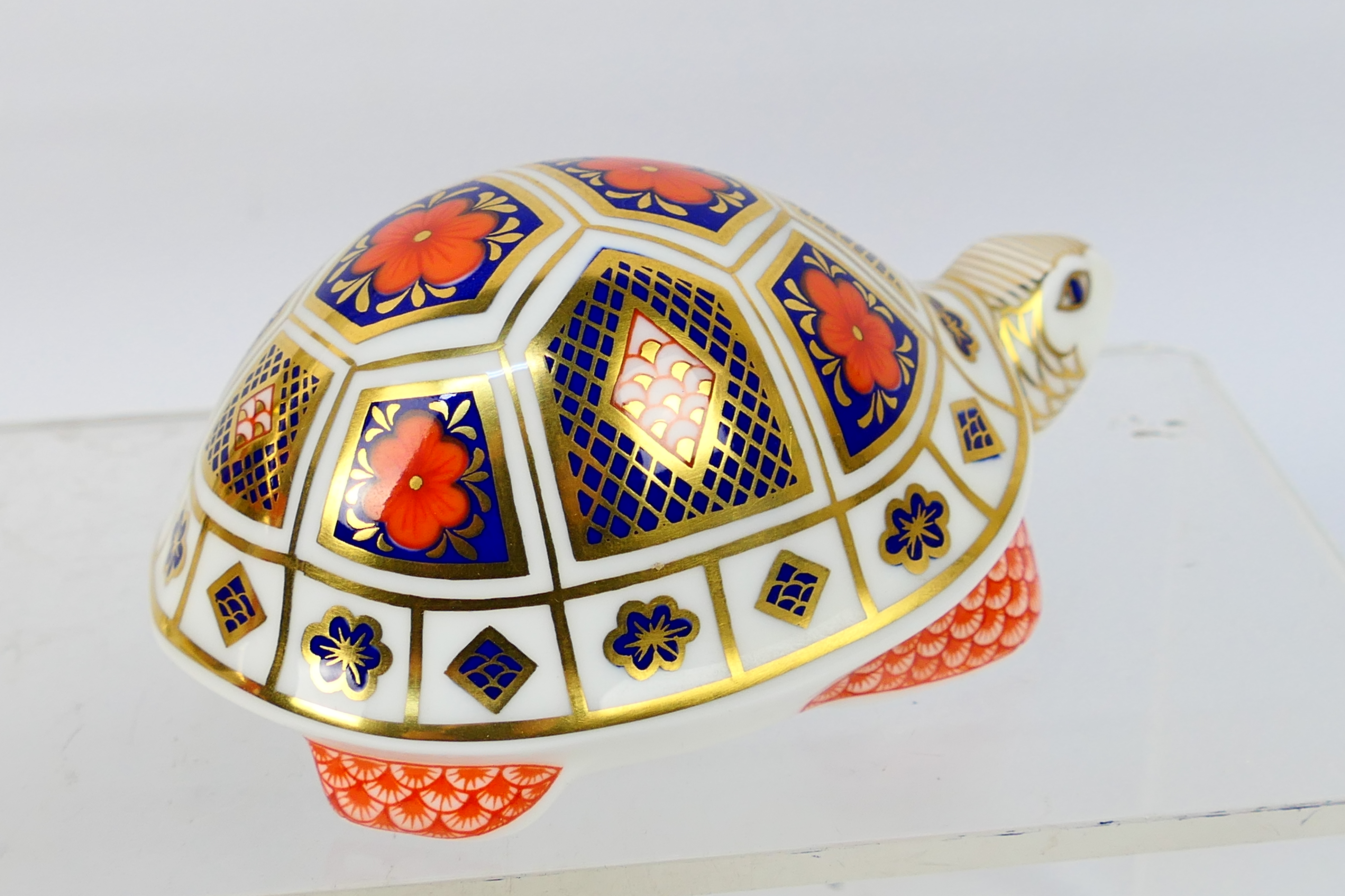 Royal Crown Derby - Two paperweights comprising Old Imari Polar Bear (silver stopper) and Tortoise, - Image 7 of 8