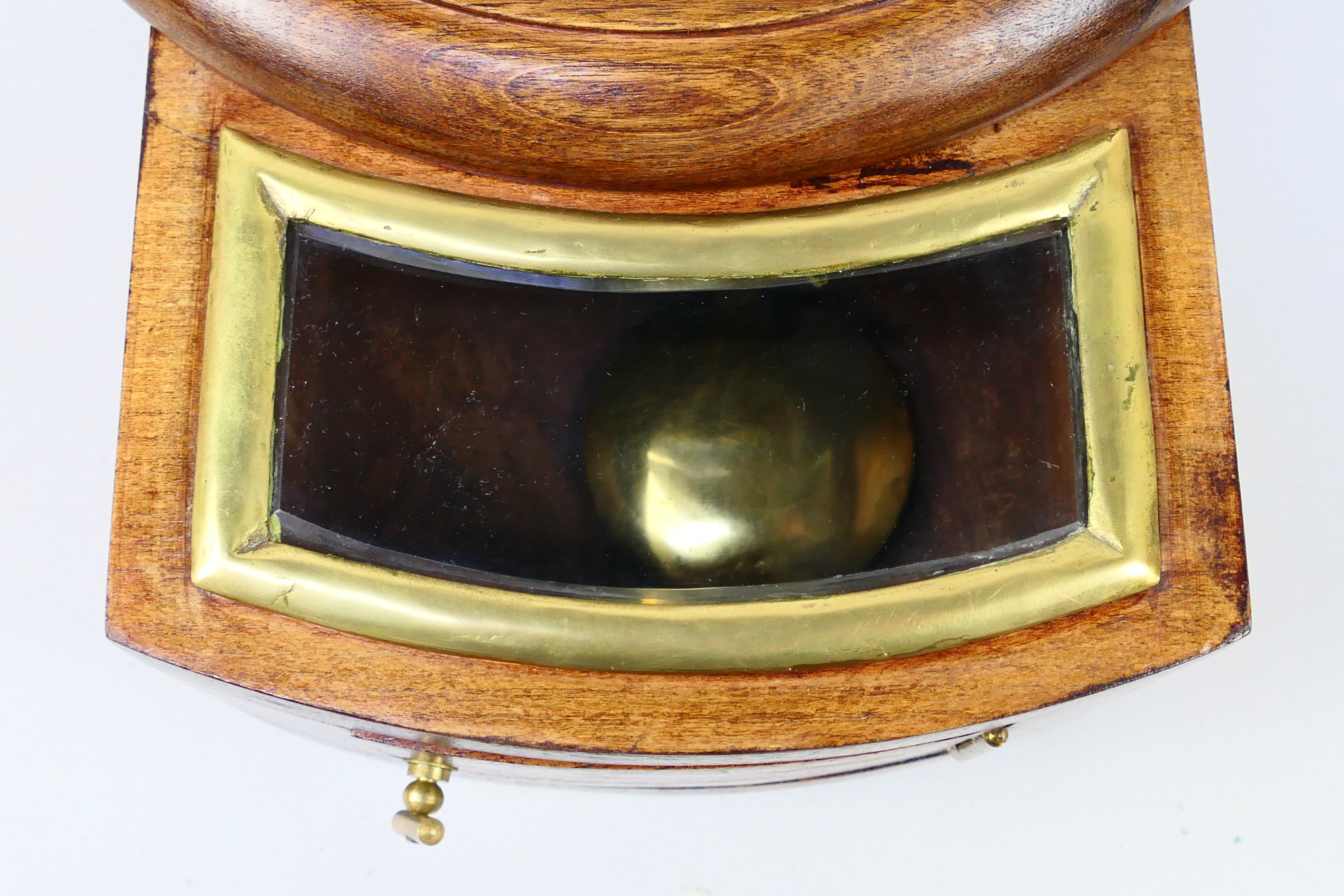 A fusee drop dial wall clock, stained and polished case, - Image 4 of 10