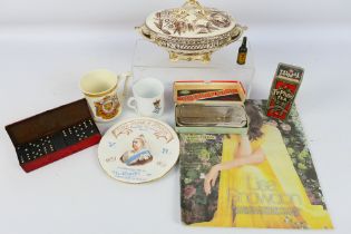A mixed lot comprising ceramics to include Victorian royal commemorative,