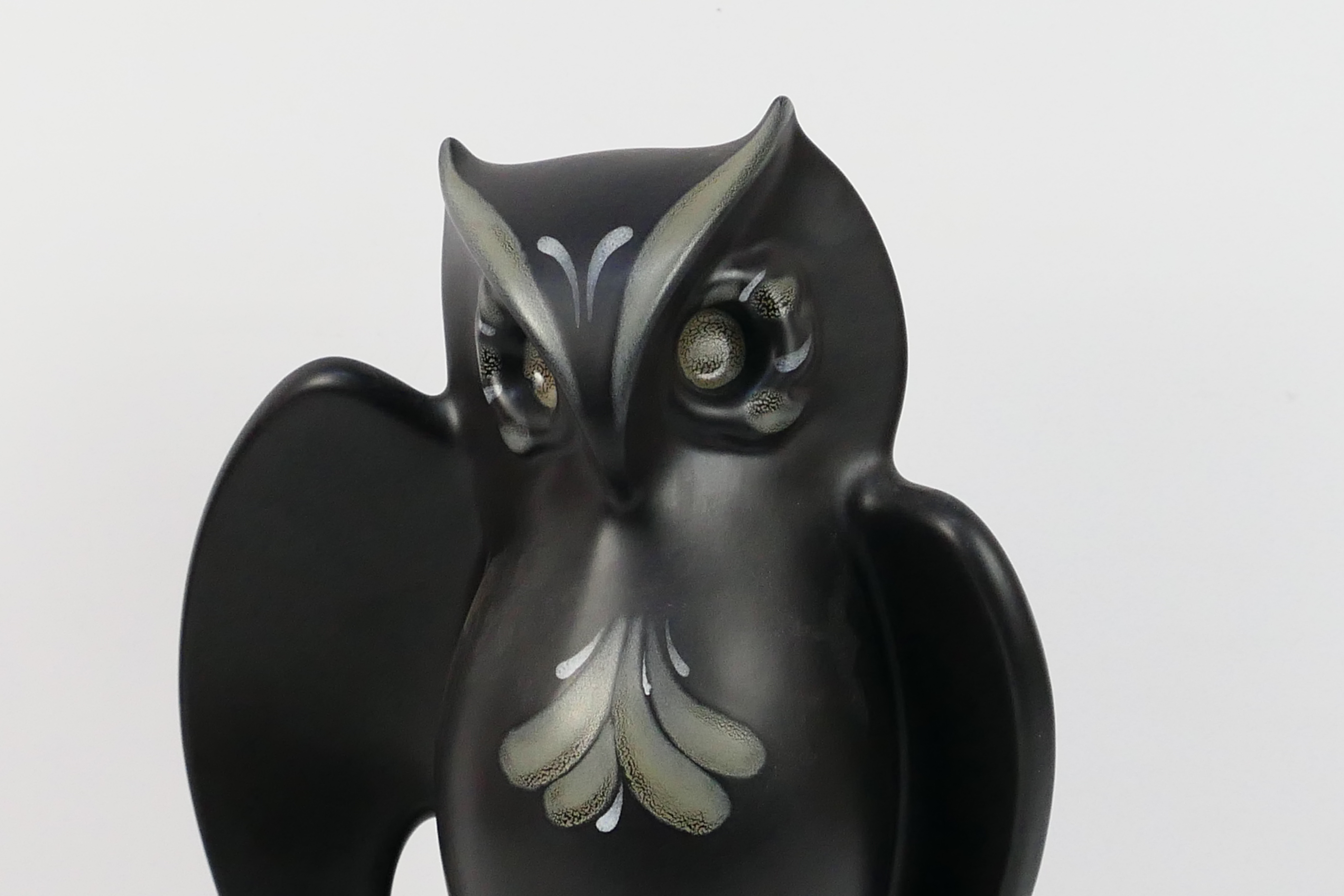 Agullo de C for Porta Celi, a stylised ceramic owl figure and matte black glaze, - Image 2 of 6