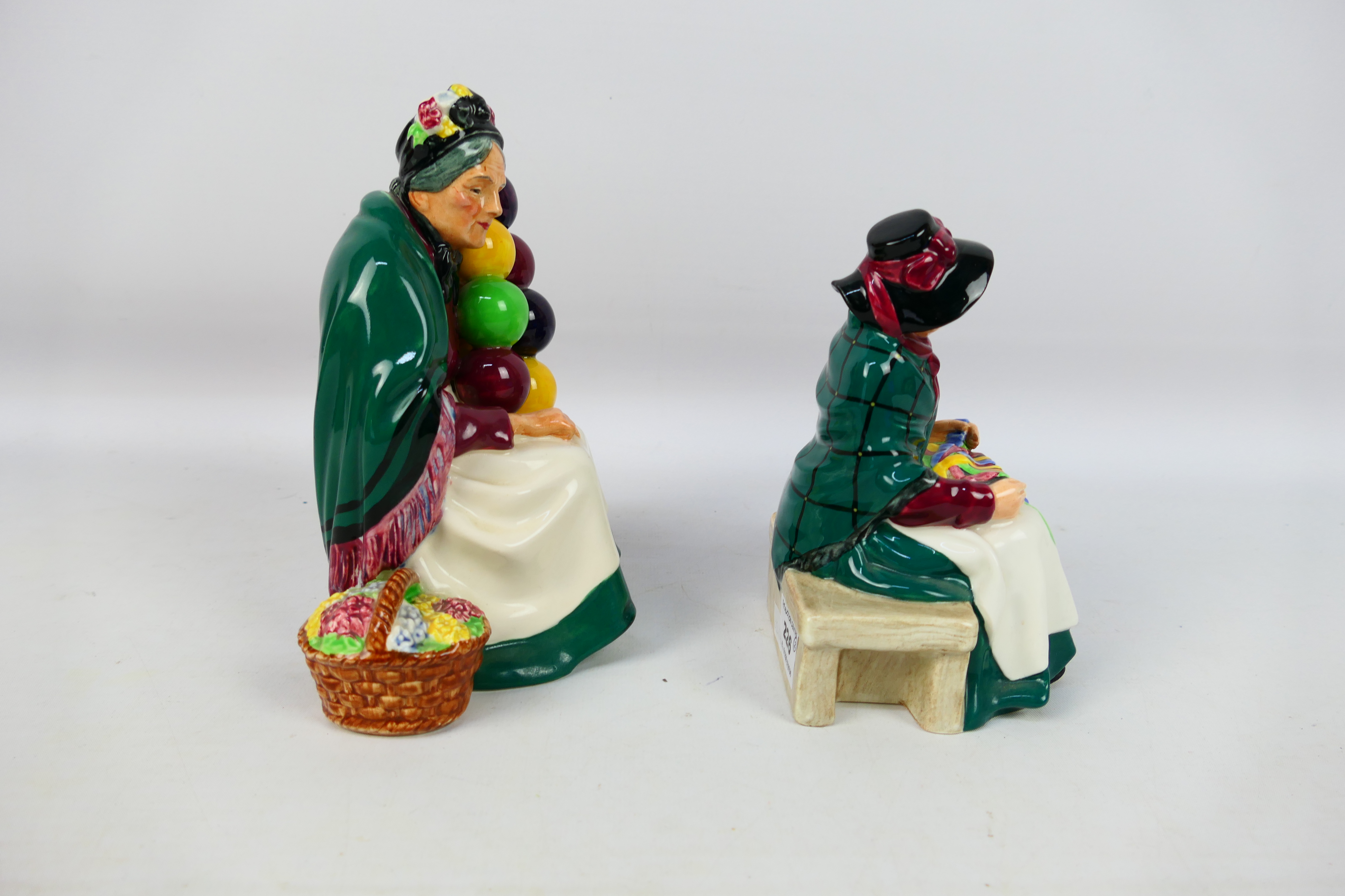 Two Royal Doulton figures comprising # HN1315 The Old Balloon Seller and # HN2017 Silks And Ribbons, - Image 3 of 5